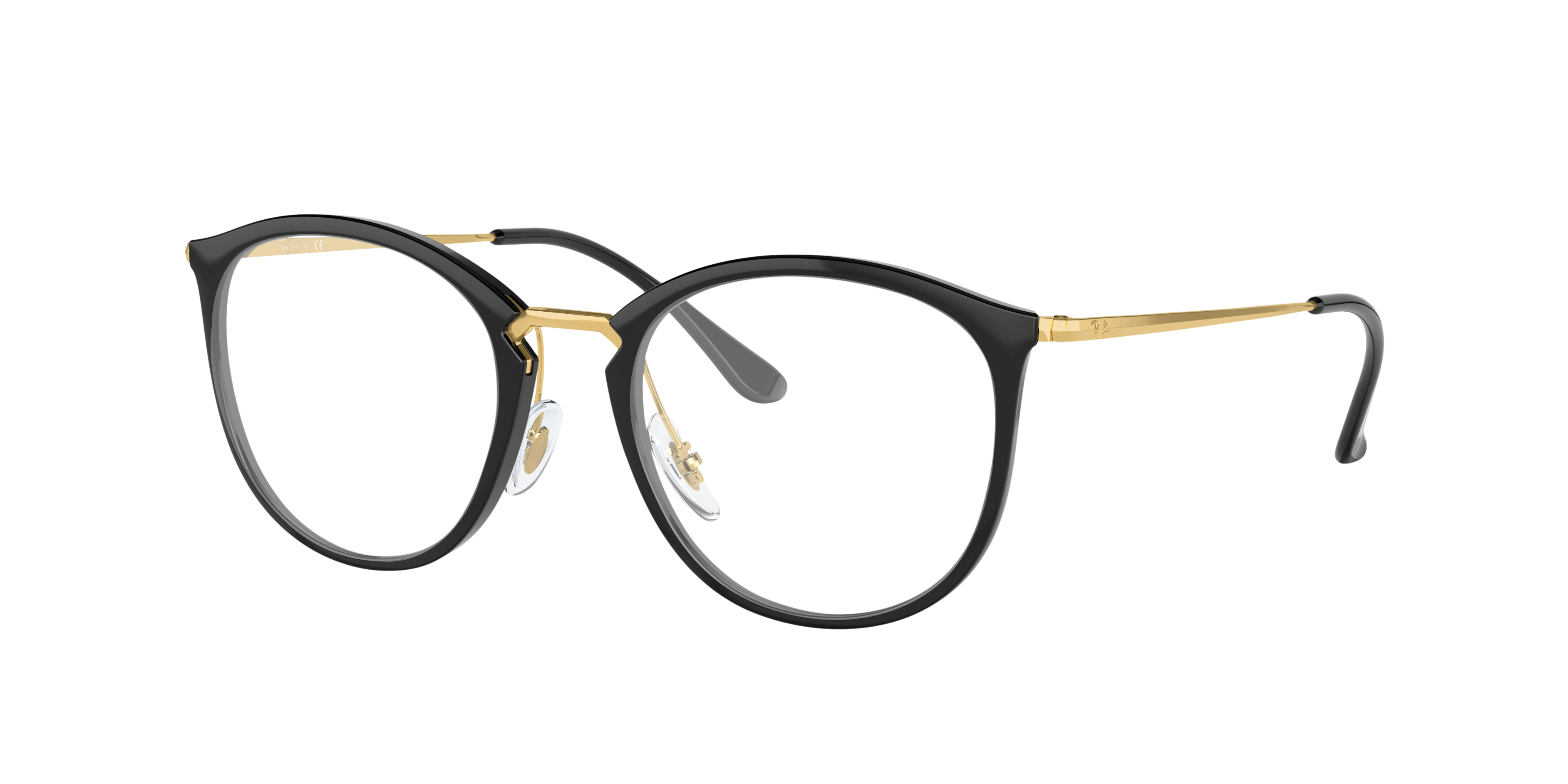 RB7140 Schwarz KunststoffEyeglass Frames von B24, Dreiviertelansicht