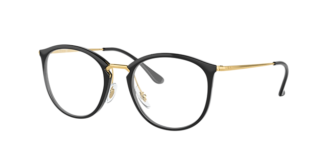 RB7140 Schwarz KunststoffEyeglass Frames von B24, Dreiviertelansicht