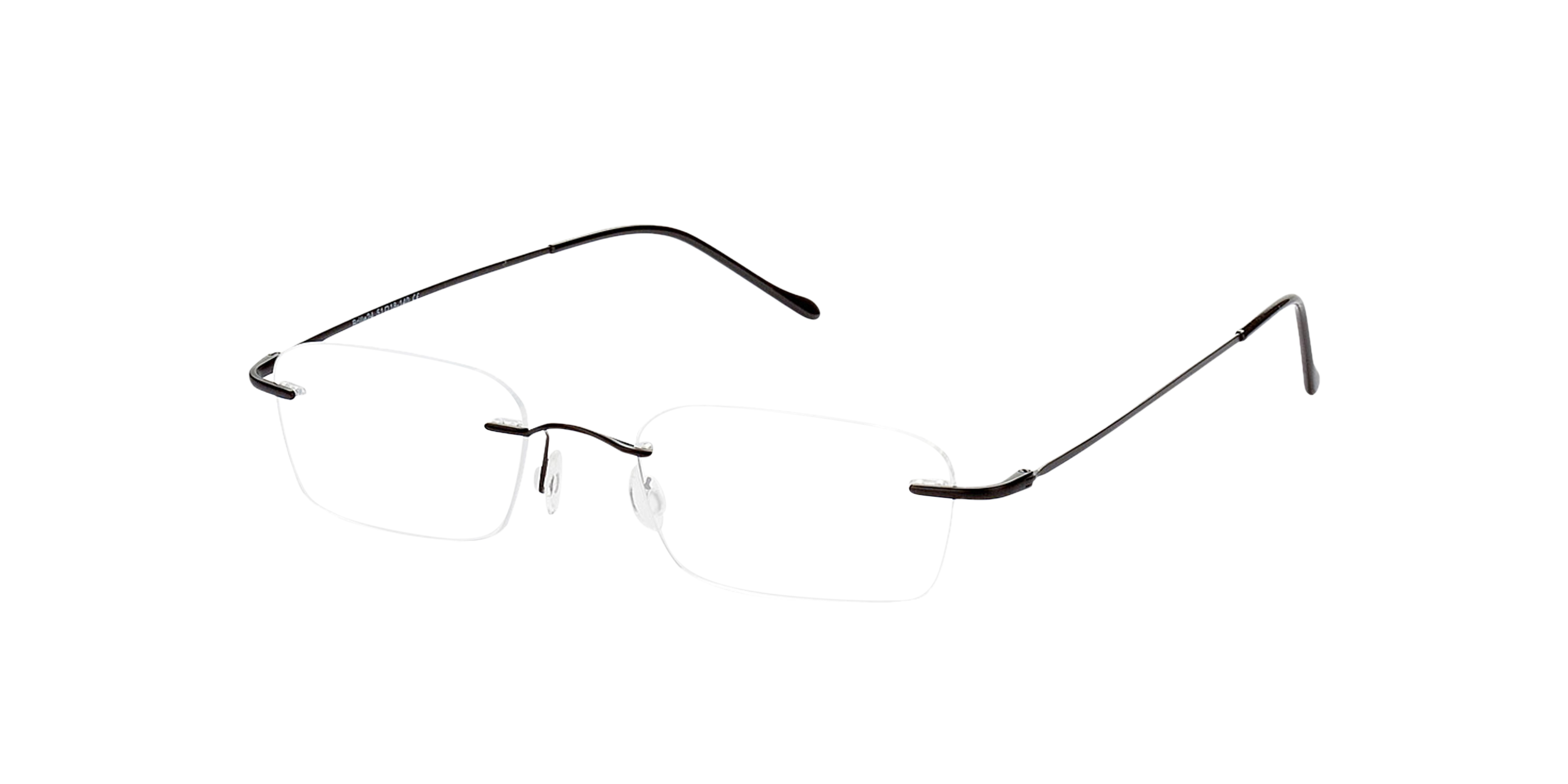 Bendigo Zwart MetaalEyeglass Frames van B24, Hoekweergave