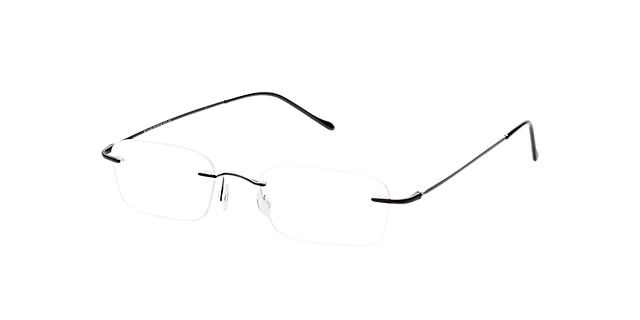 Bendigo Zwart MetaalEyeglass Frames van B24, Hoekweergave