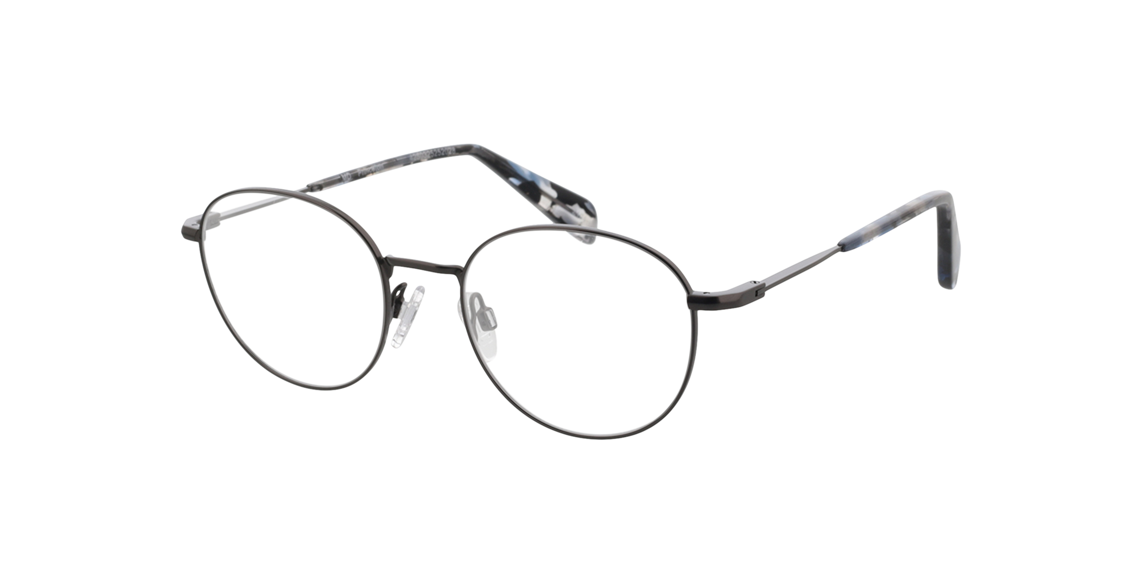 Princeton Mat gunmetal  &  blauw patroon MetaalEyeglass Frames van B24, Hoekweergave