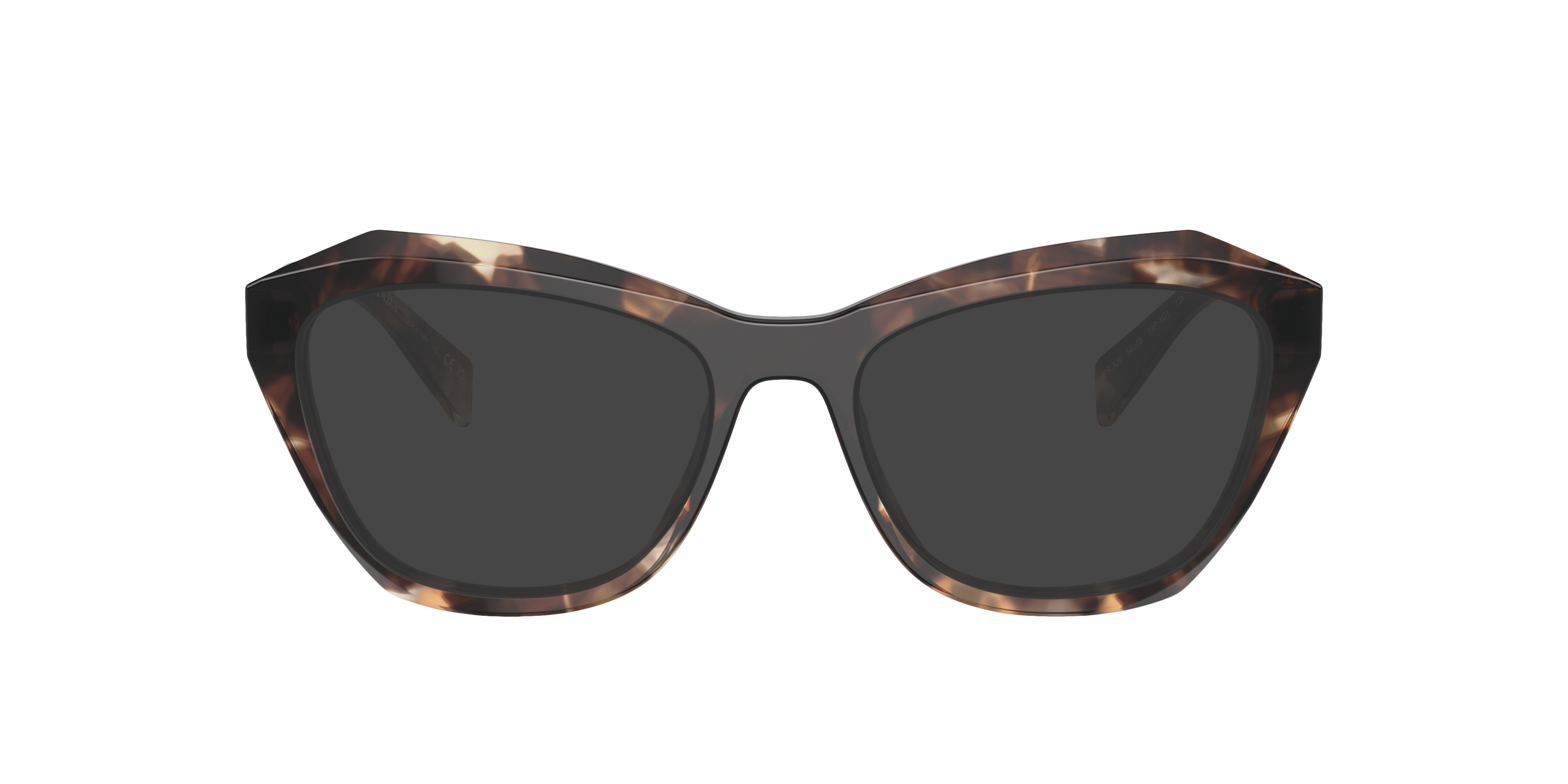 PR A20V Karamel Tortoise AcetaatEyeglass Frames van B24, met getinte lenzen