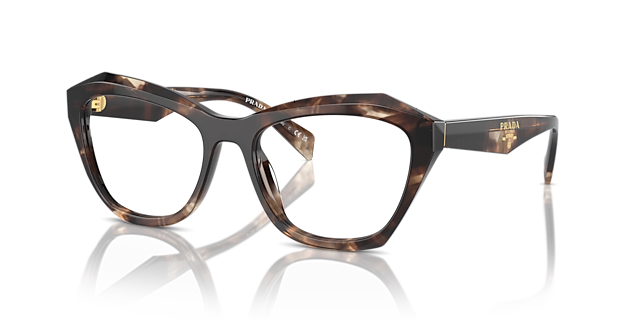 PR A20V Karamel Tortoise AcetaatEyeglass Frames van B24, Hoekweergave