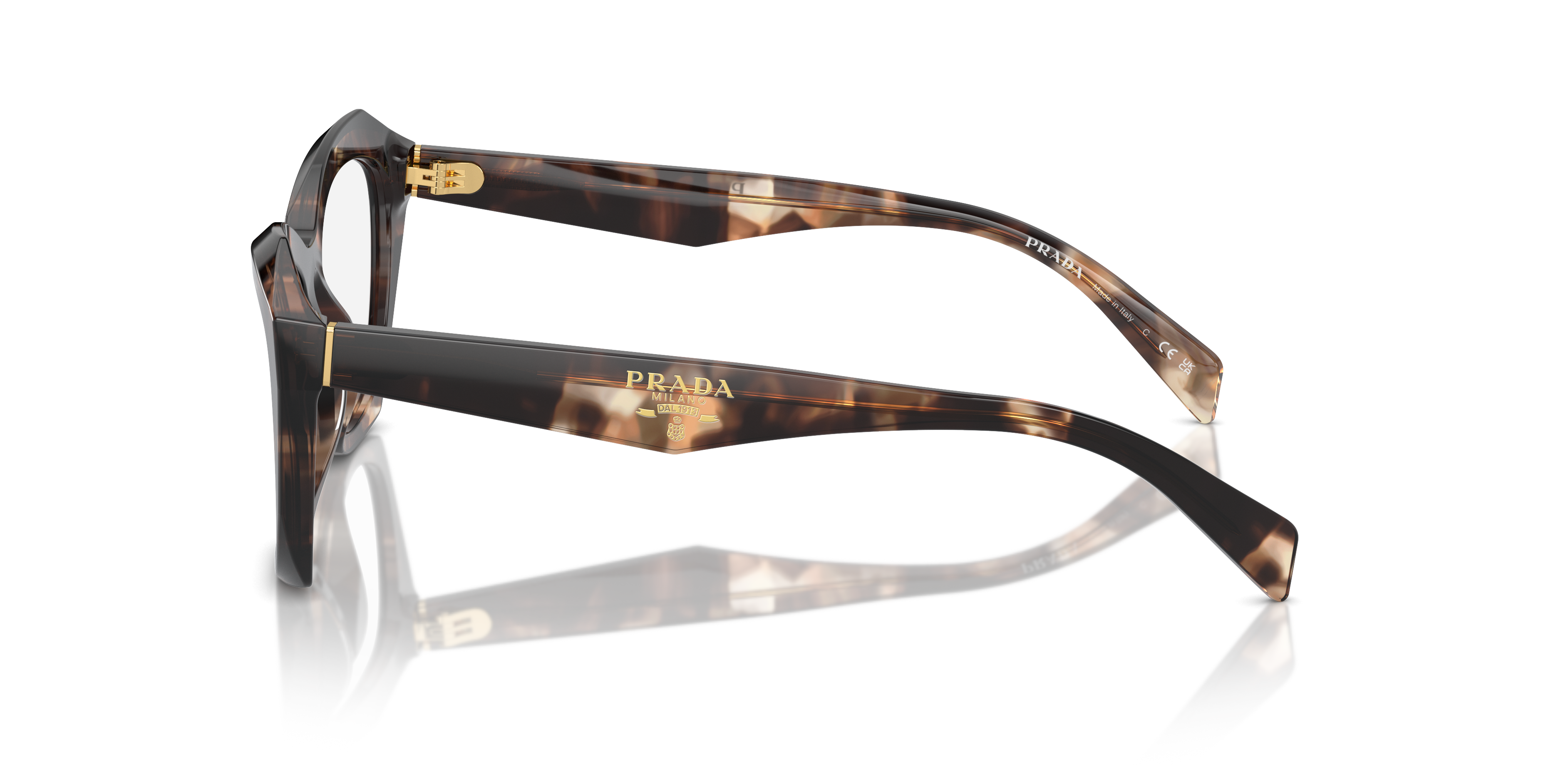PR A20V Karamel Tortoise AcetaatEyeglass Frames van B24, Zijaanzicht