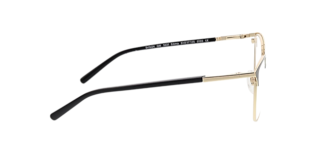 Emma Zwart & goud MetaalEyeglass Frames van B24, Zijaanzicht