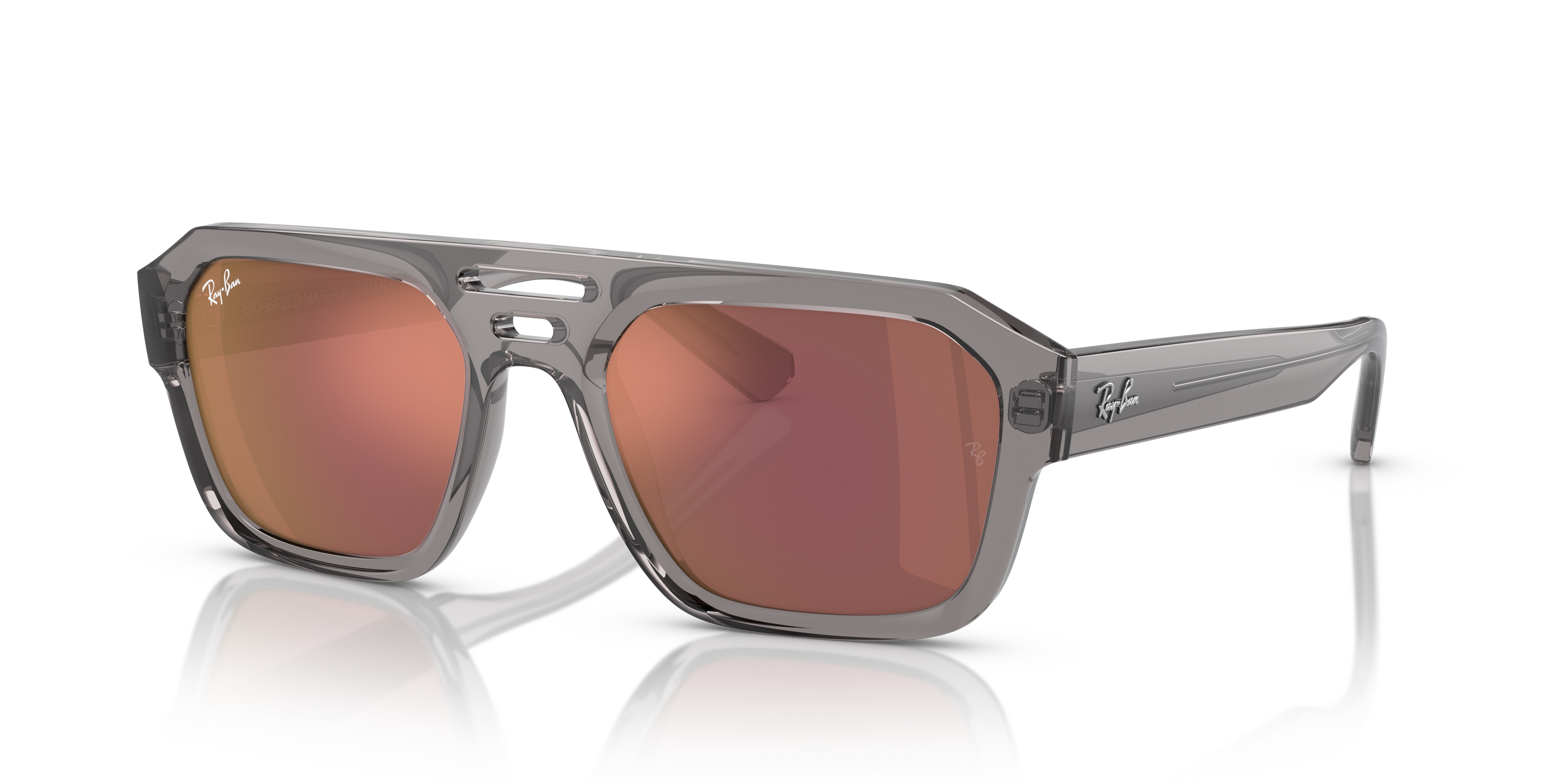 RB4397 Grau transparent KunststoffSunglass Frames von B24, Dreiviertelansicht