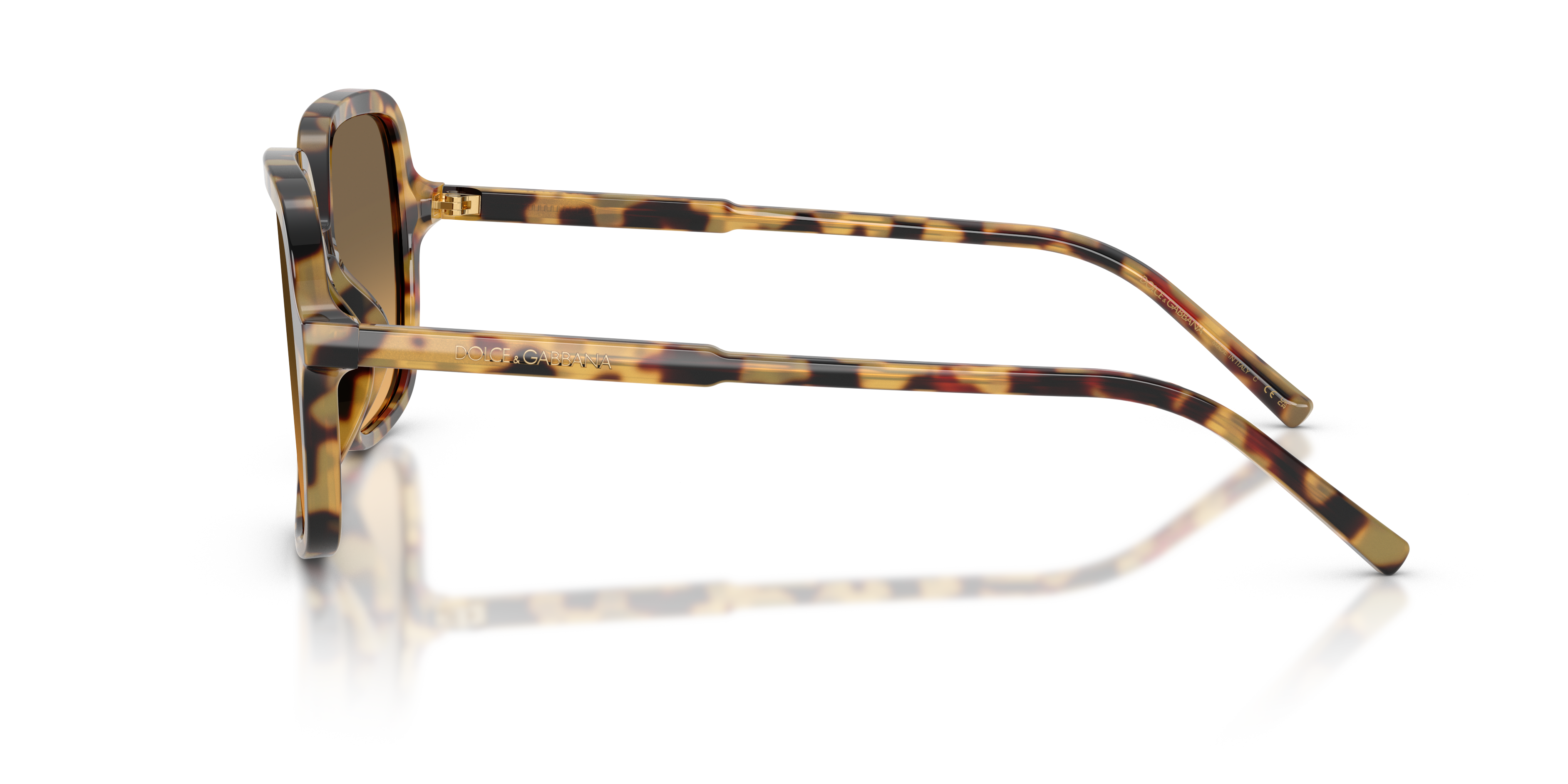 DG4539 Yellow Havana AcetaatSunglass Frames van B24, Zijaanzicht