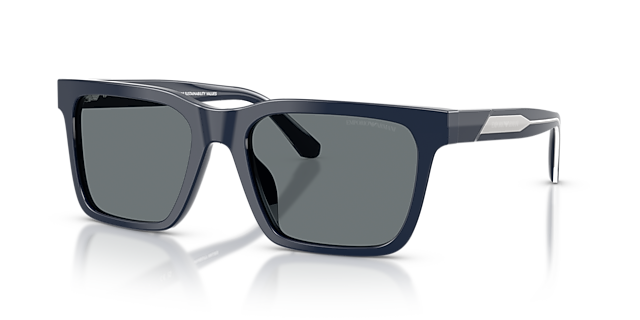 EA4262U Shiny Blue AcetatSunglass Frames von B24, Dreiviertelansicht