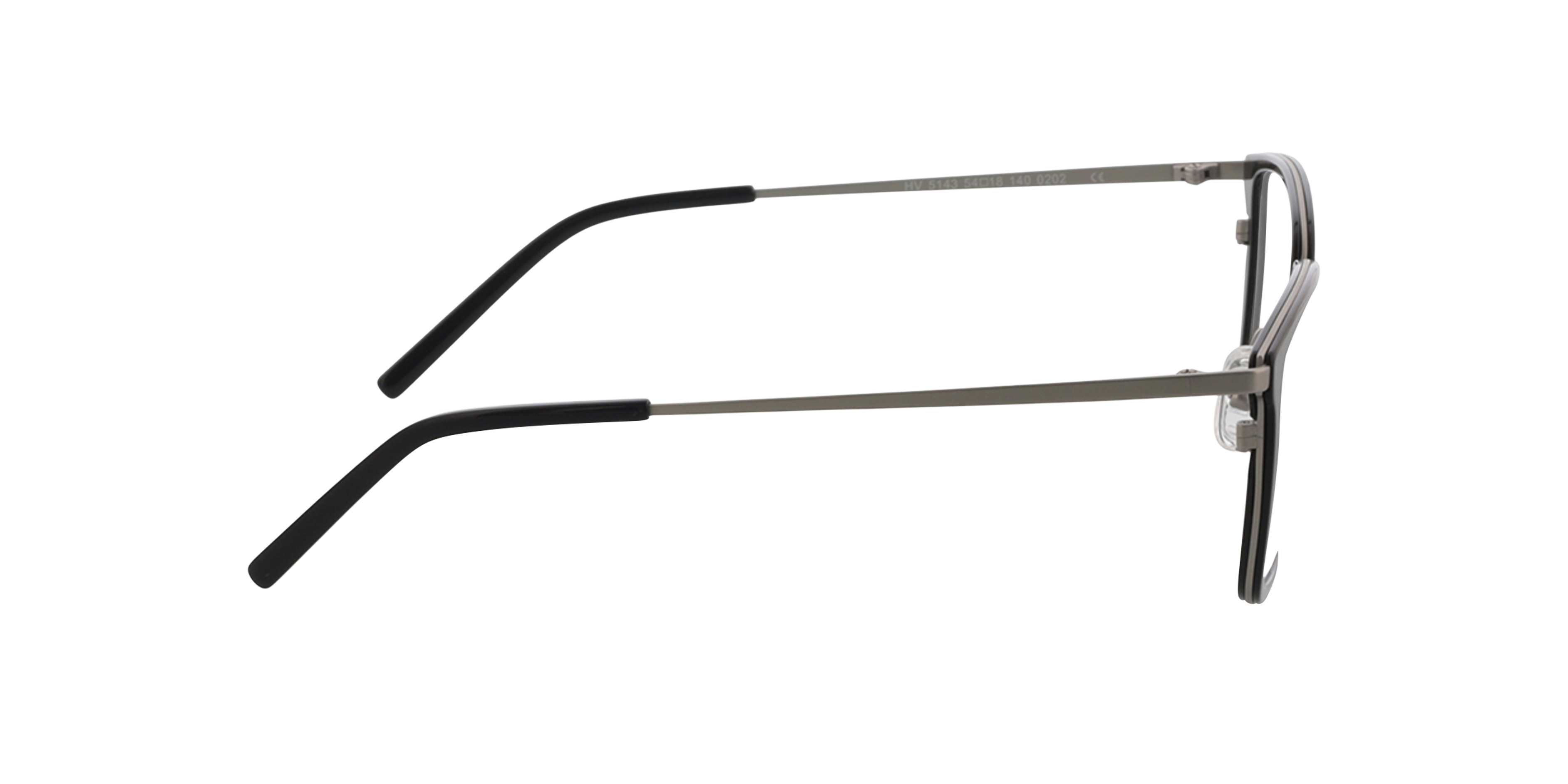 Panama Zwart  &  matzilver MetaalEyeglass Frames van B24, Zijaanzicht