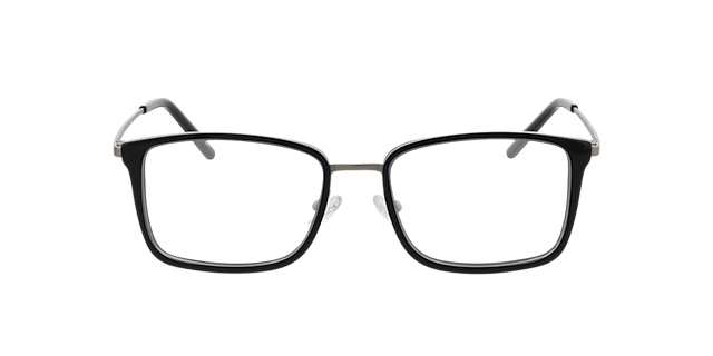 Panama Black & Matt Silver MetallEyeglass Frames von B24, Vorderansicht