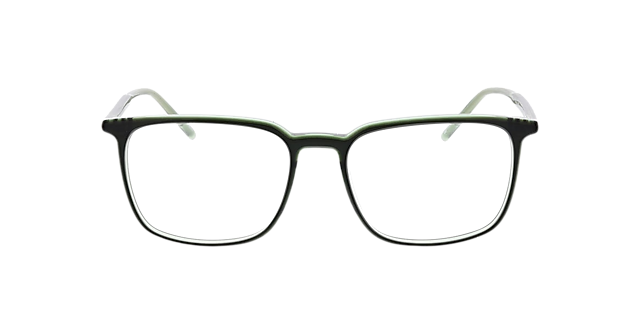 Oakland Bilayer Green & Crystal Green AcetatEyeglass Frames von B24, Vorderansicht