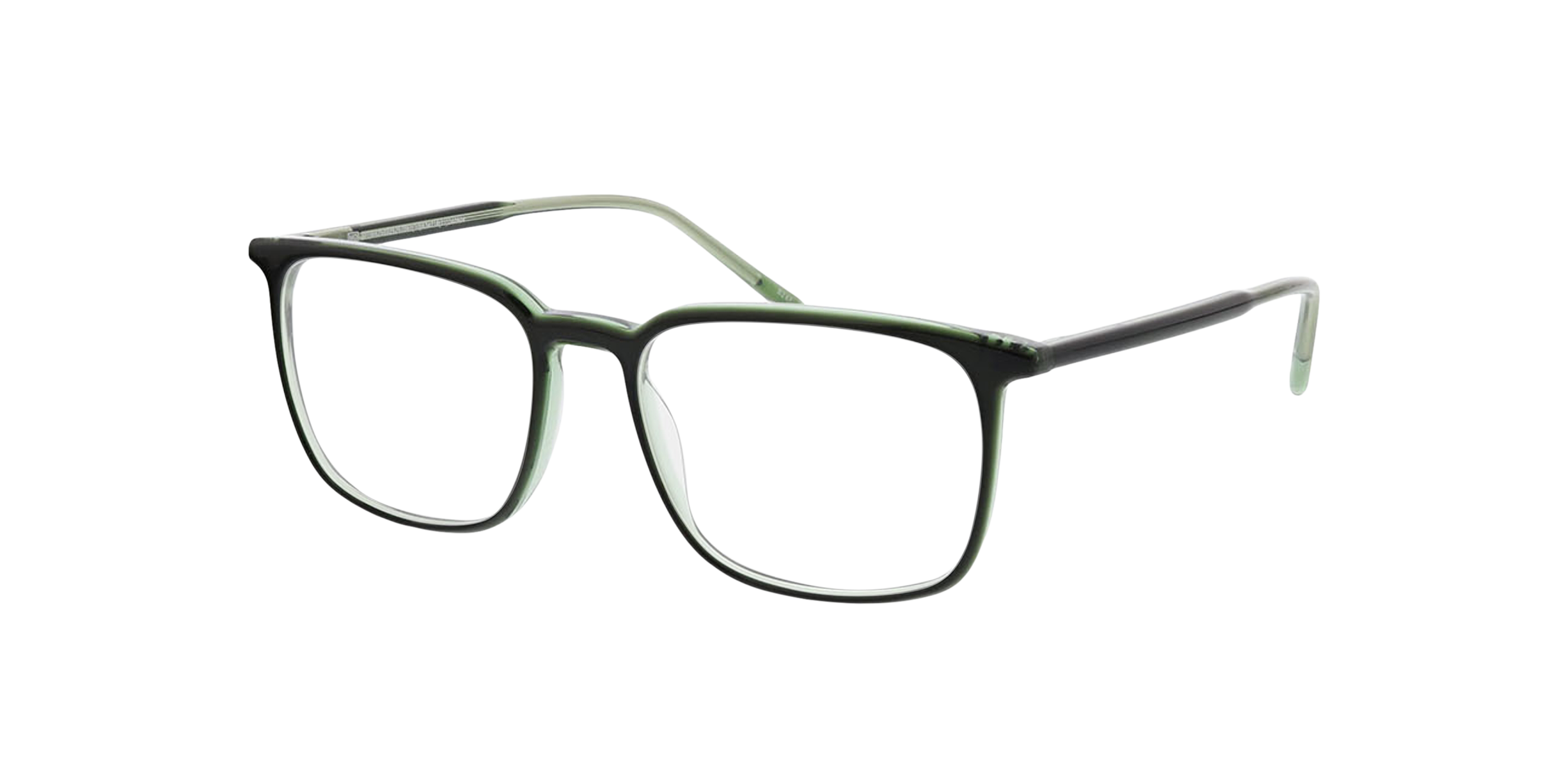 Oakland Bilayer Green  &  Crystal Green AcetatEyeglass Frames von B24, Dreiviertelansicht