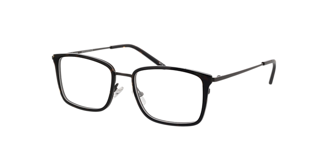 Panama Havana  &  mat gunmetal MetaalEyeglass Frames van B24, Hoekweergave