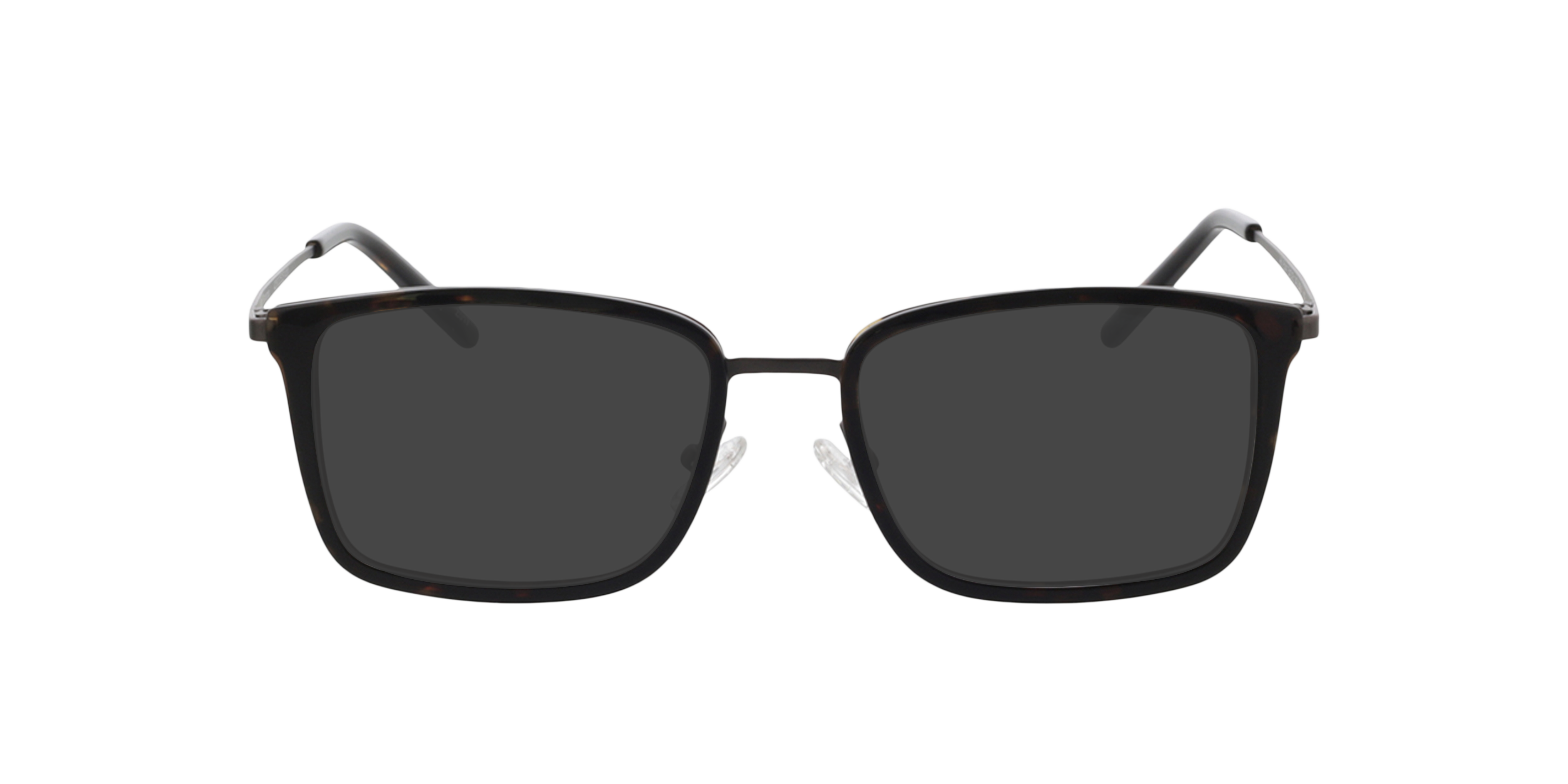 Panama Havana  &  mat gunmetal MetaalEyeglass Frames van B24, met getinte lenzen