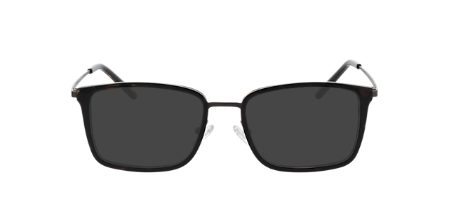 Panama Havana  &  mat gunmetal MetaalEyeglass Frames van B24, met getinte lenzen