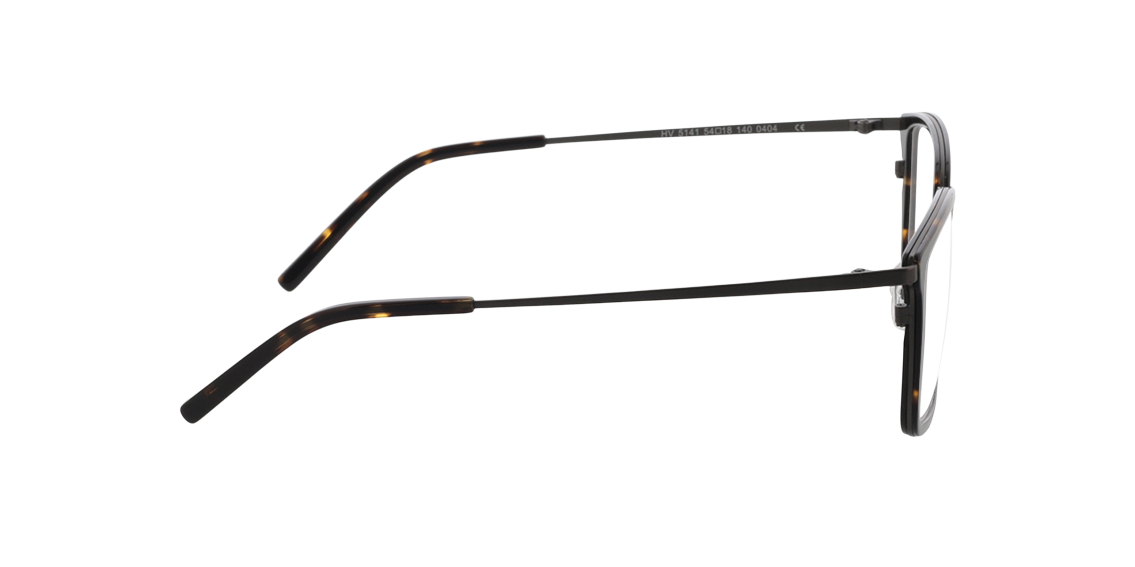 Panama Havana  &  mat gunmetal MetaalEyeglass Frames van B24, Zijaanzicht