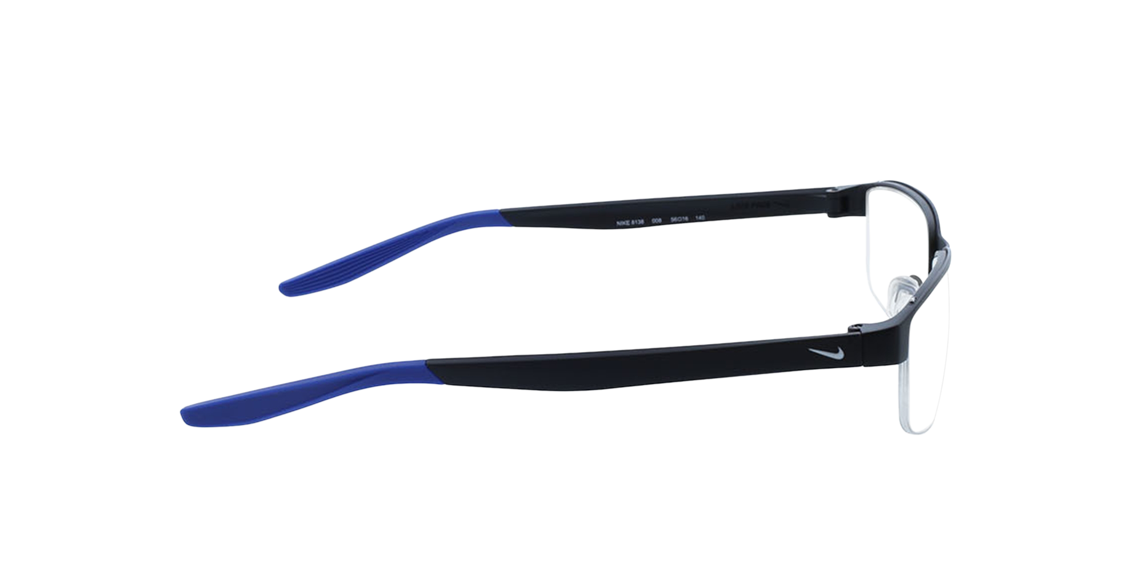 NIKE 8138 Zwart blauw MetaalEyeglass Frames van B24, Zijaanzicht