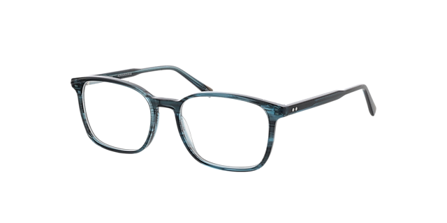 Barcelona Kristal blauw hoorn AcetaatEyeglass Frames van B24, Hoekweergave