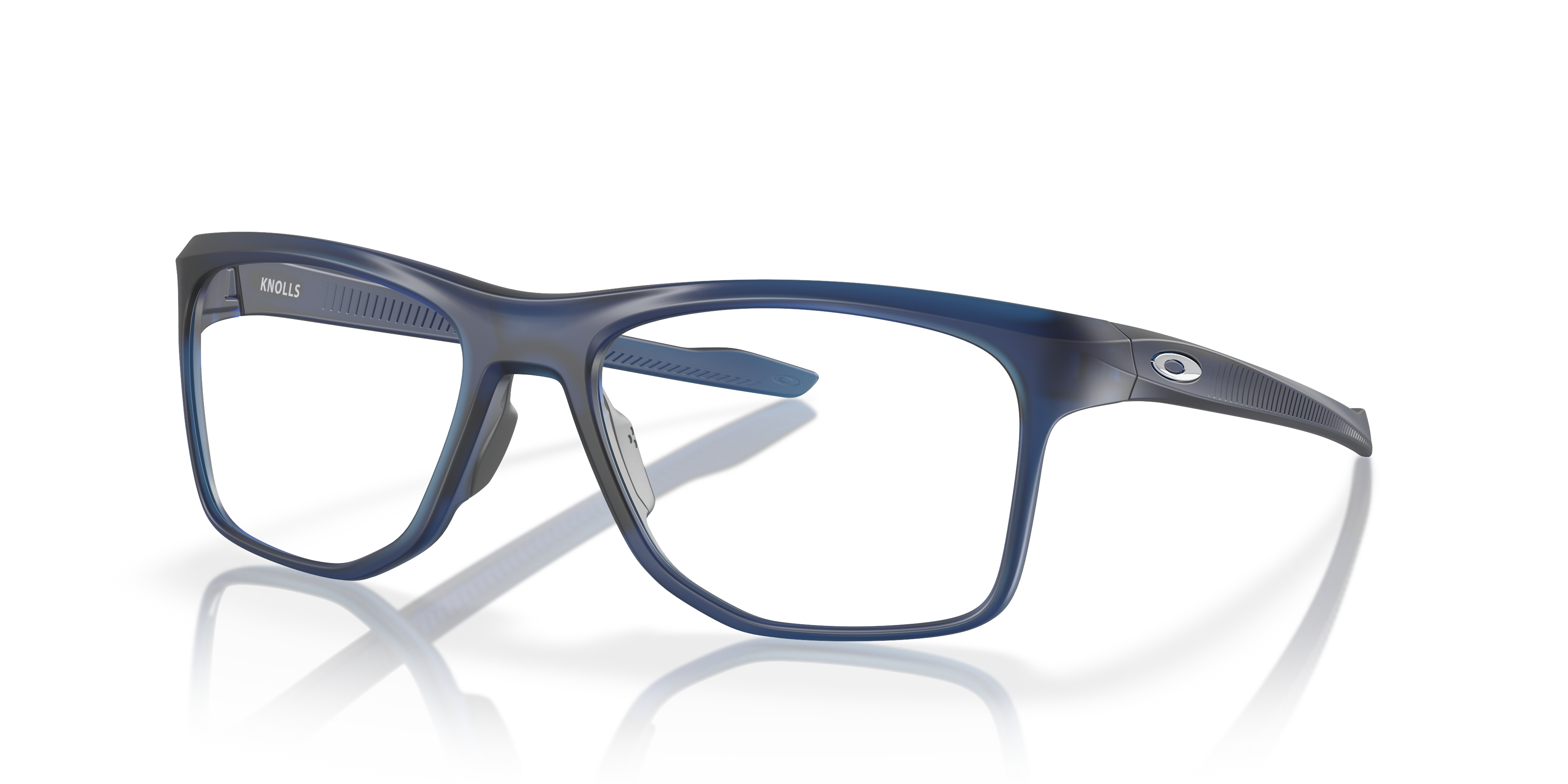 Knolls Satin Transparent Blue KunststoffEyeglass Frames von B24, Dreiviertelansicht