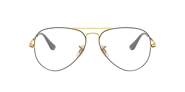 RB6489 Zwart op goud MetaalEyeglass Frames van B24, Vooraanzicht