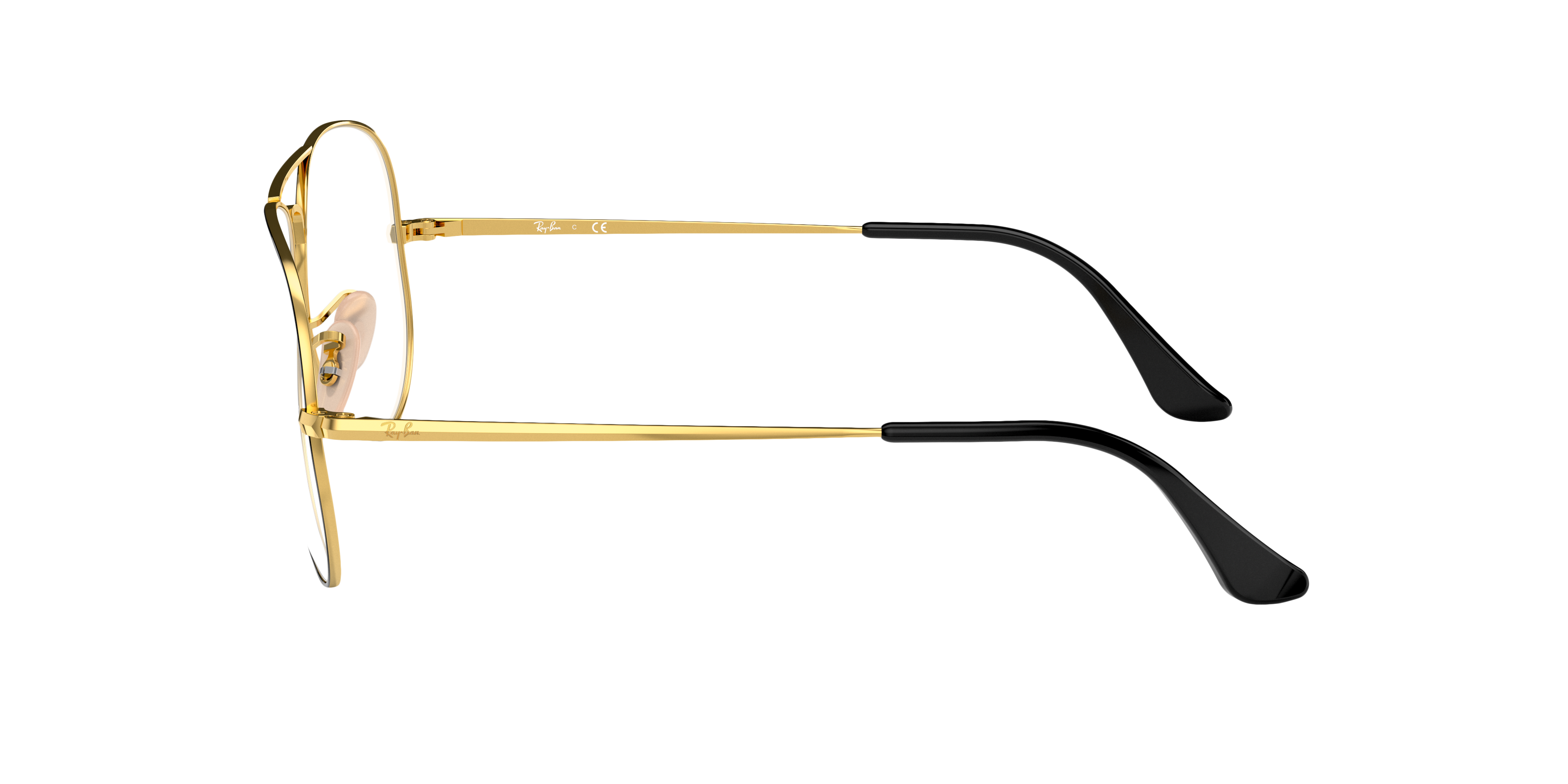 RB6489 Zwart op goud MetaalEyeglass Frames van B24, Zijaanzicht