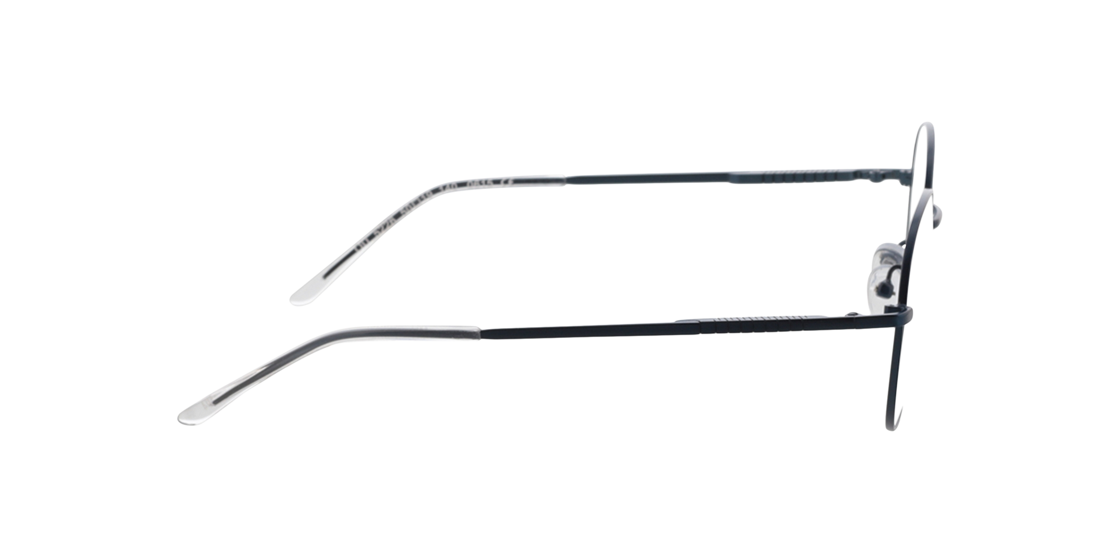 Carter Matblauw jeans  &  kristal MetaalEyeglass Frames van B24, Zijaanzicht