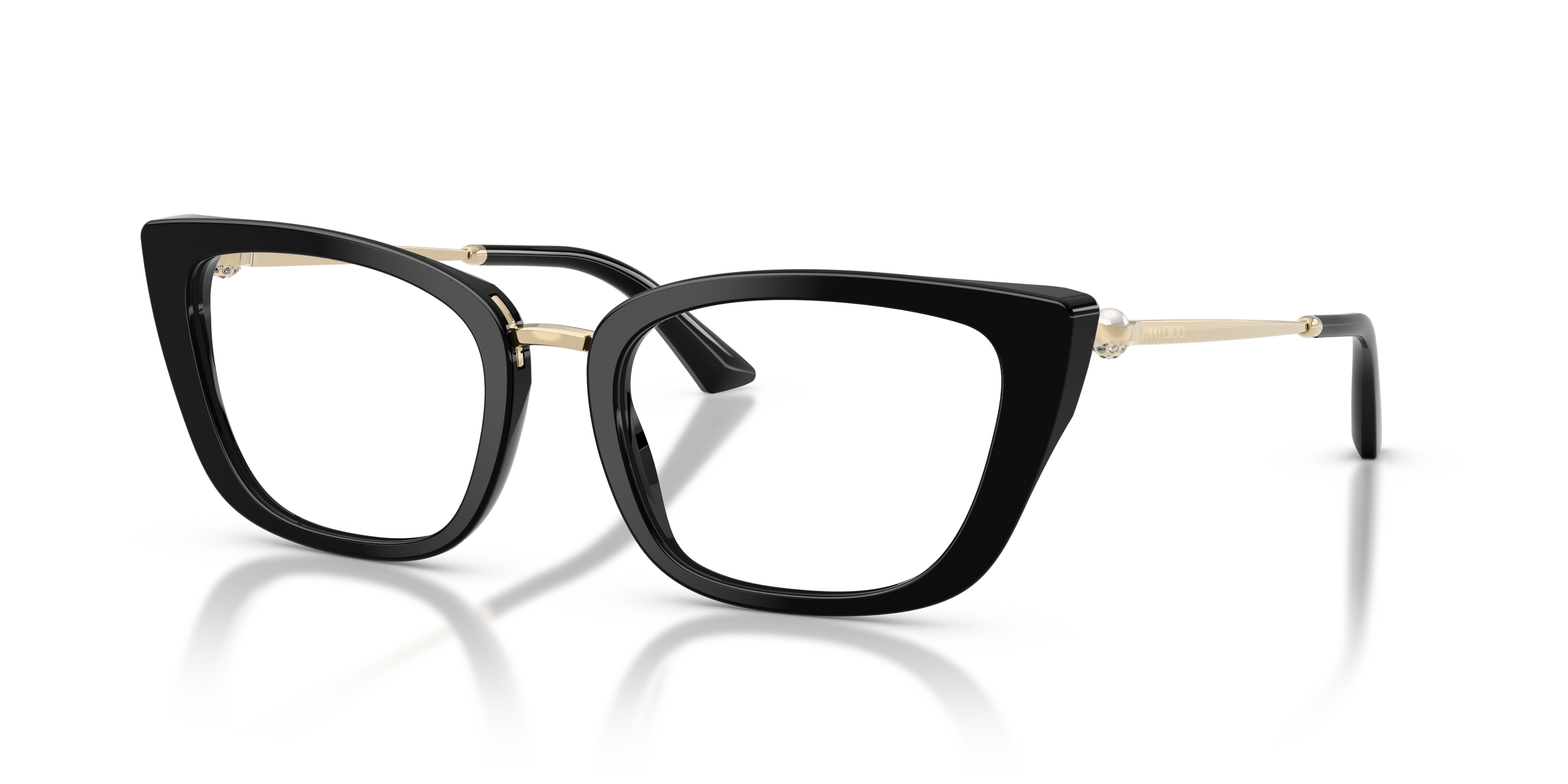 JC3034HB Zwart AcetaatEyeglass Frames van B24, Hoekweergave