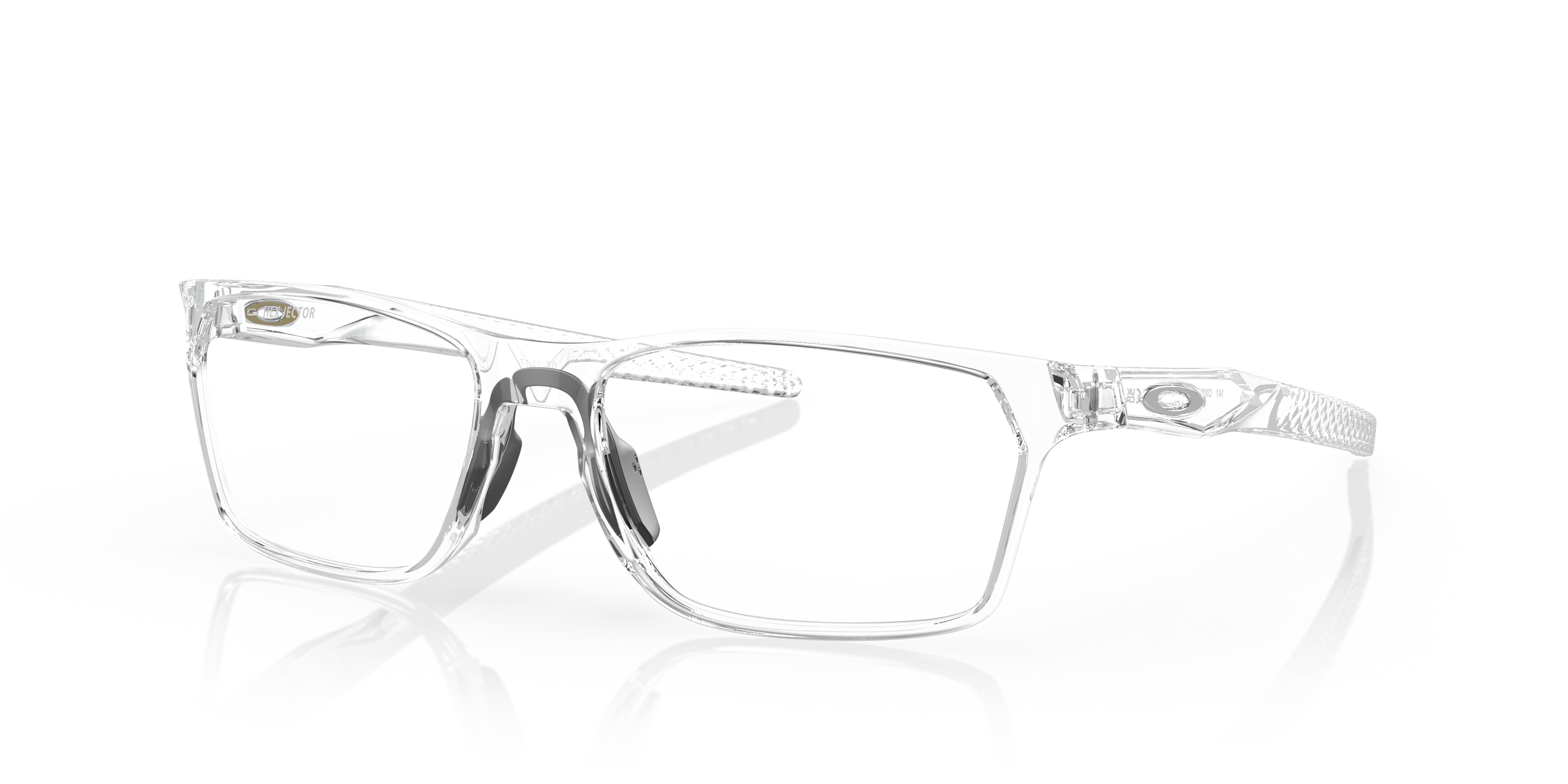 Hex Jector Transparent glänzend KunststoffEyeglass Frames von B24, Dreiviertelansicht