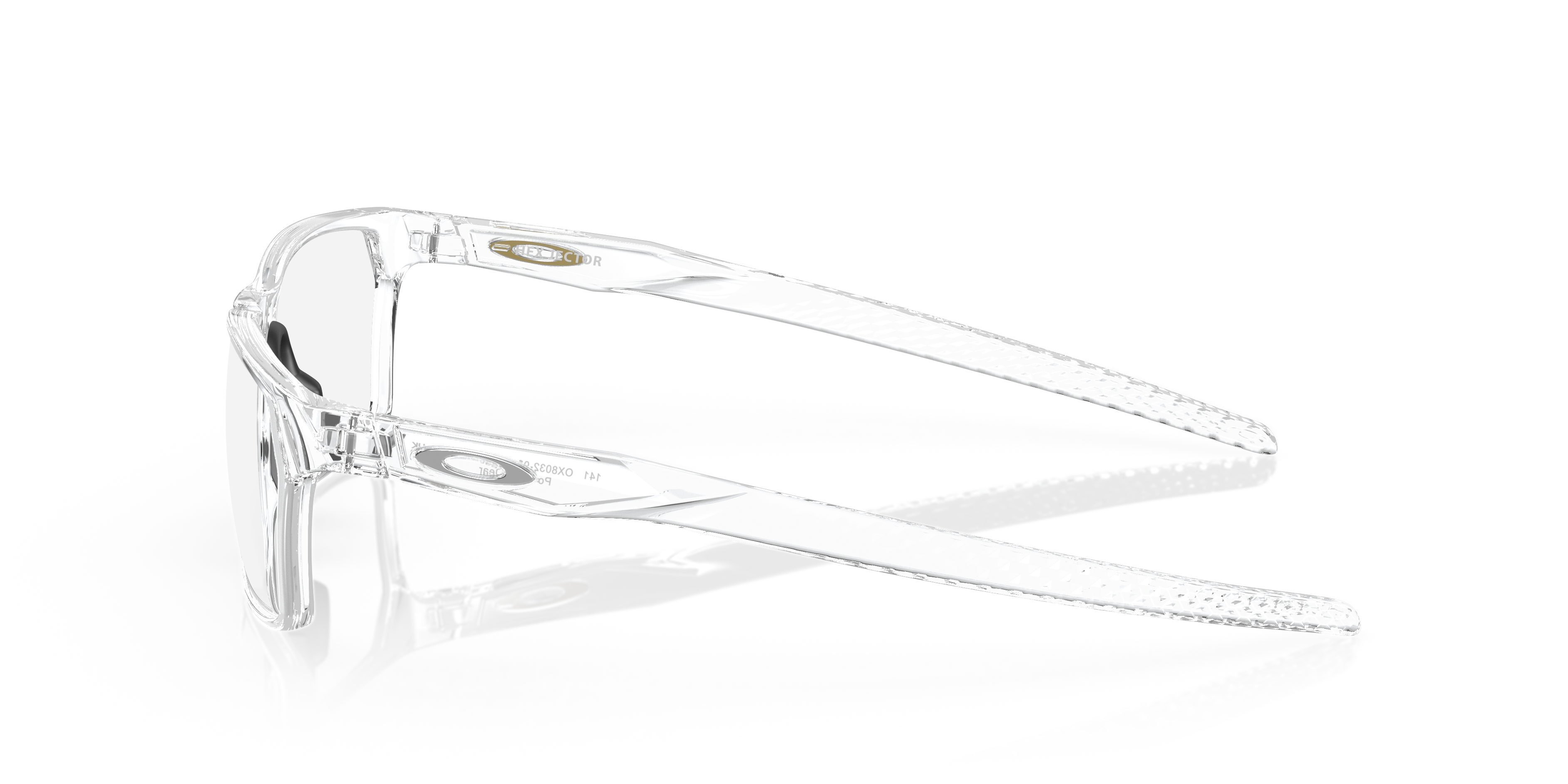 Hex Jector Transparent glänzend KunststoffEyeglass Frames von B24, Seitenansicht