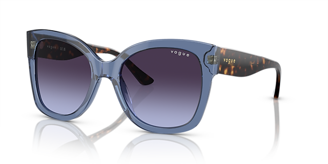 VO5338S Transparant blauw AcetaatSunglass Frames van B24, Hoekweergave