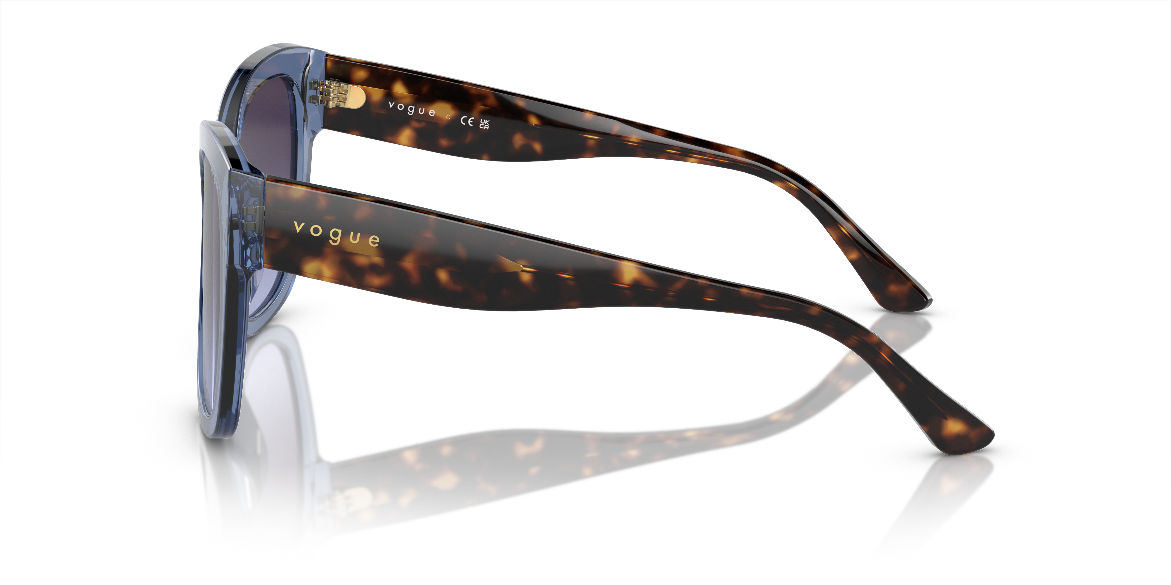 VO5338S Blau transparent AcetatSunglass Frames von B24, Seitenansicht