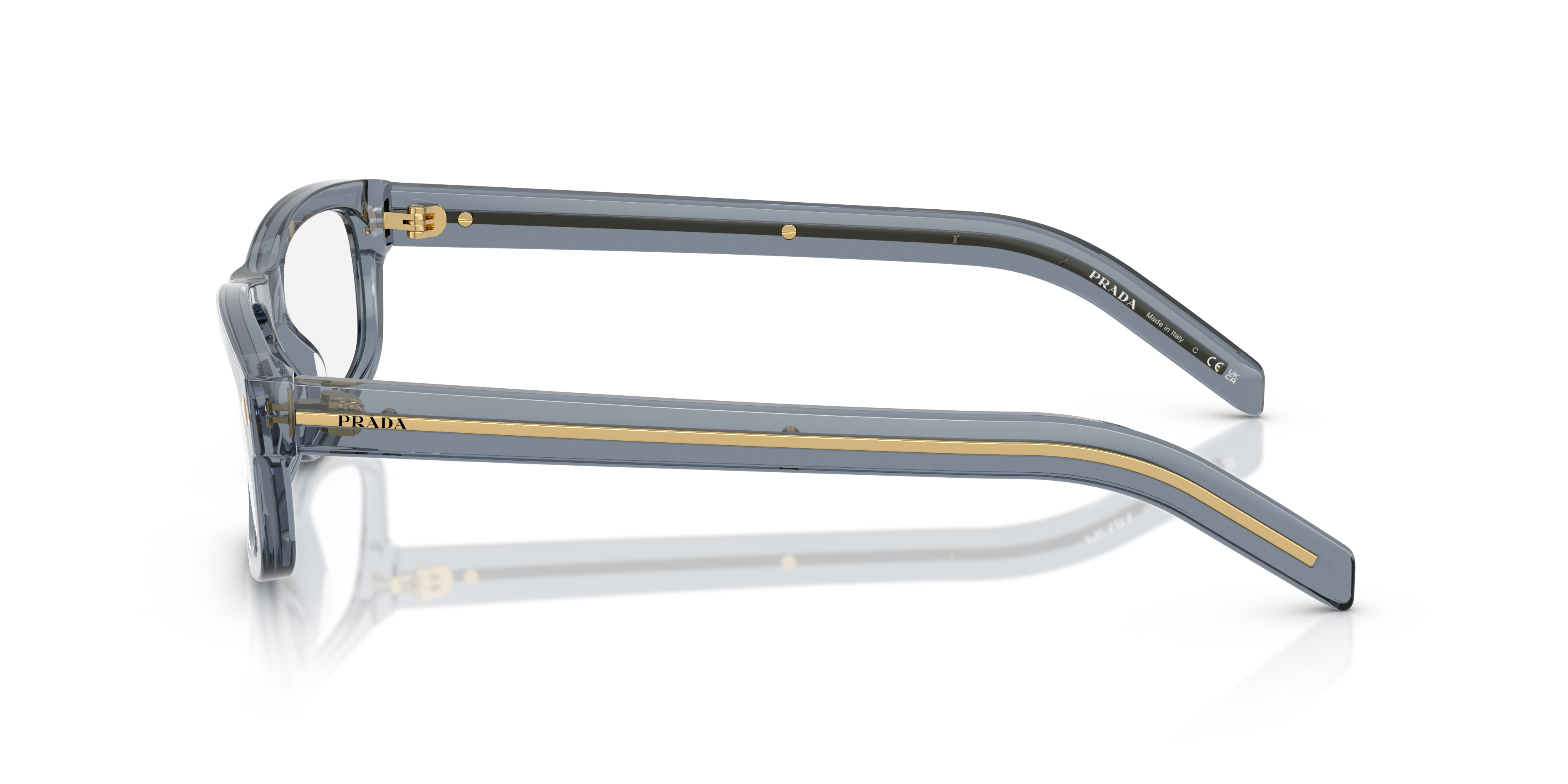 PR B02V Pale Gold Plated AcetatEyeglass Frames von B24, Seitenansicht