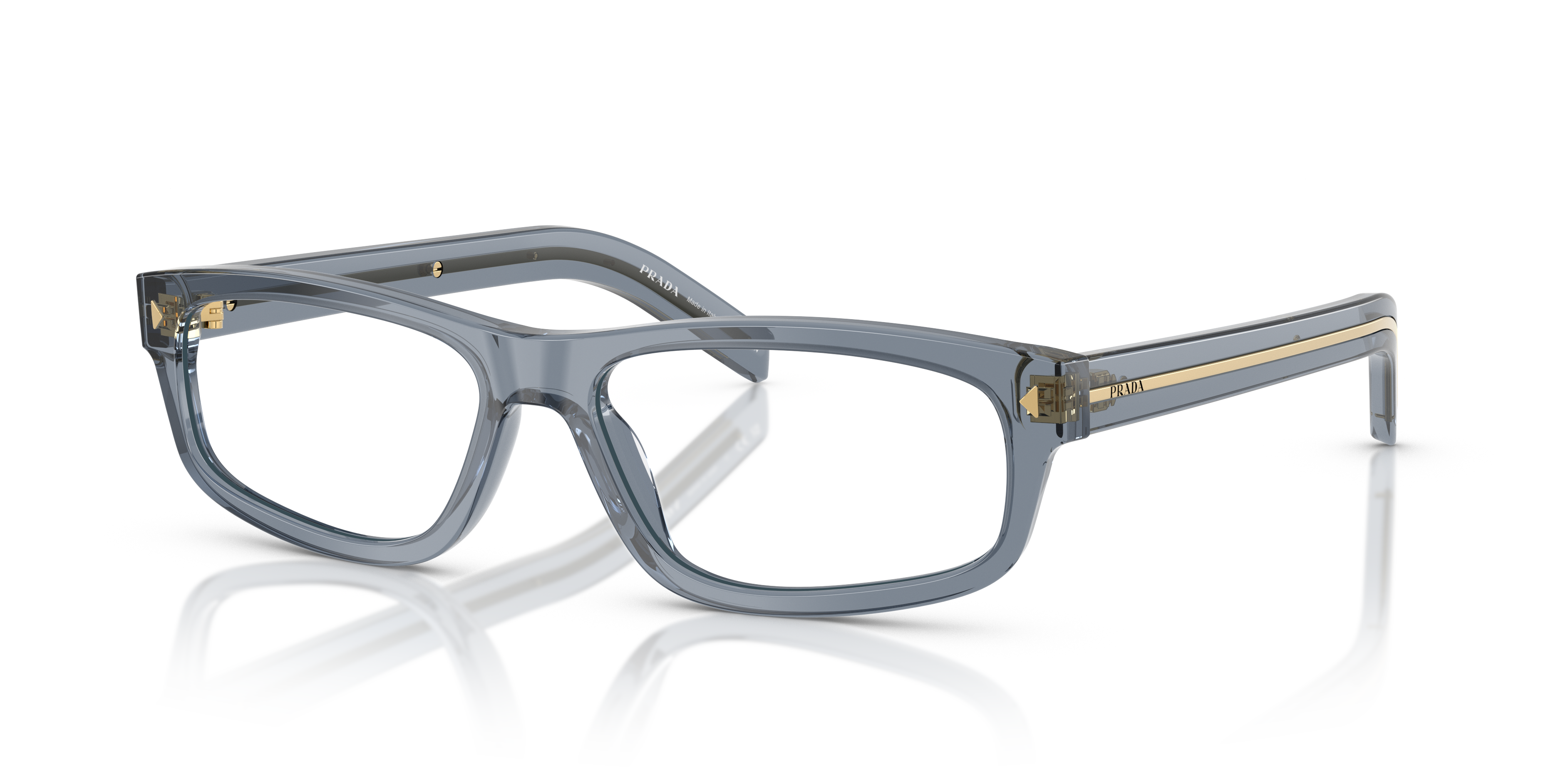 PR B02V Pale Gold Plated AcetatEyeglass Frames von B24, Dreiviertelansicht