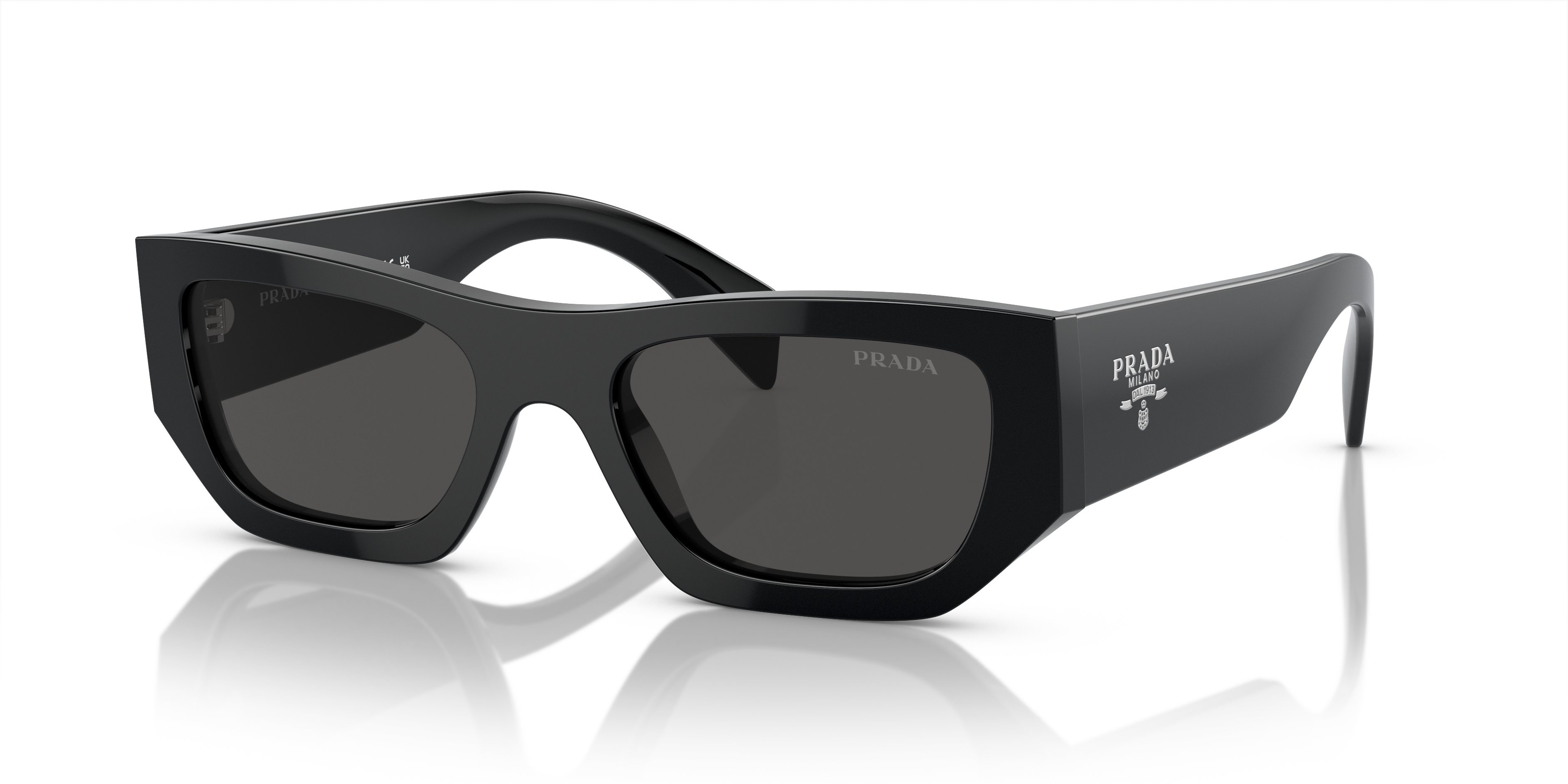 PR A01S Schwarz AcetatSunglass Frames von B24, Dreiviertelansicht