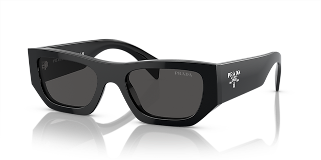 PR A01S Zwart AcetaatSunglass Frames van B24, Hoekweergave