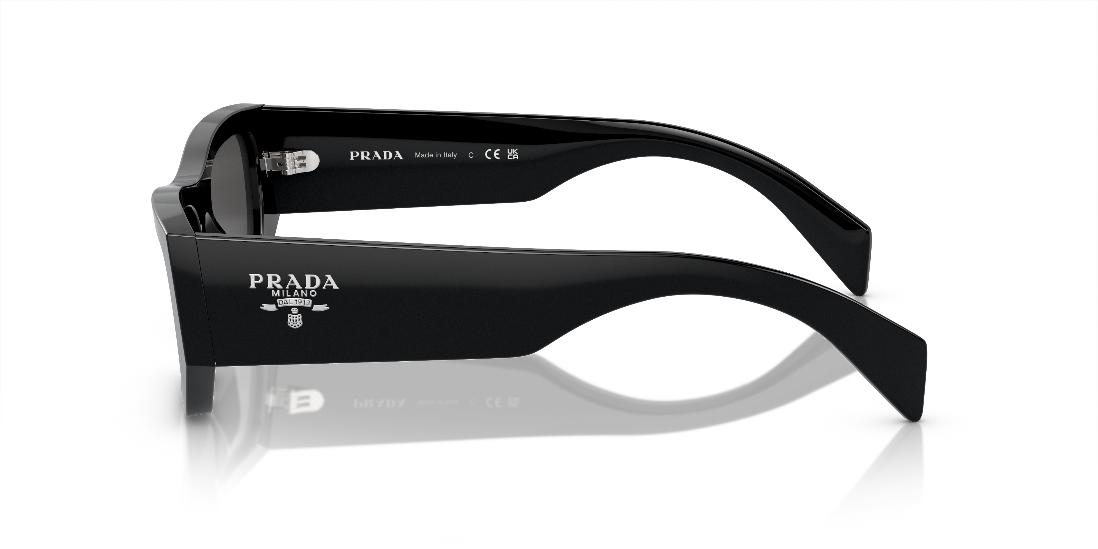 PR A01S Schwarz AcetatSunglass Frames von B24, Seitenansicht