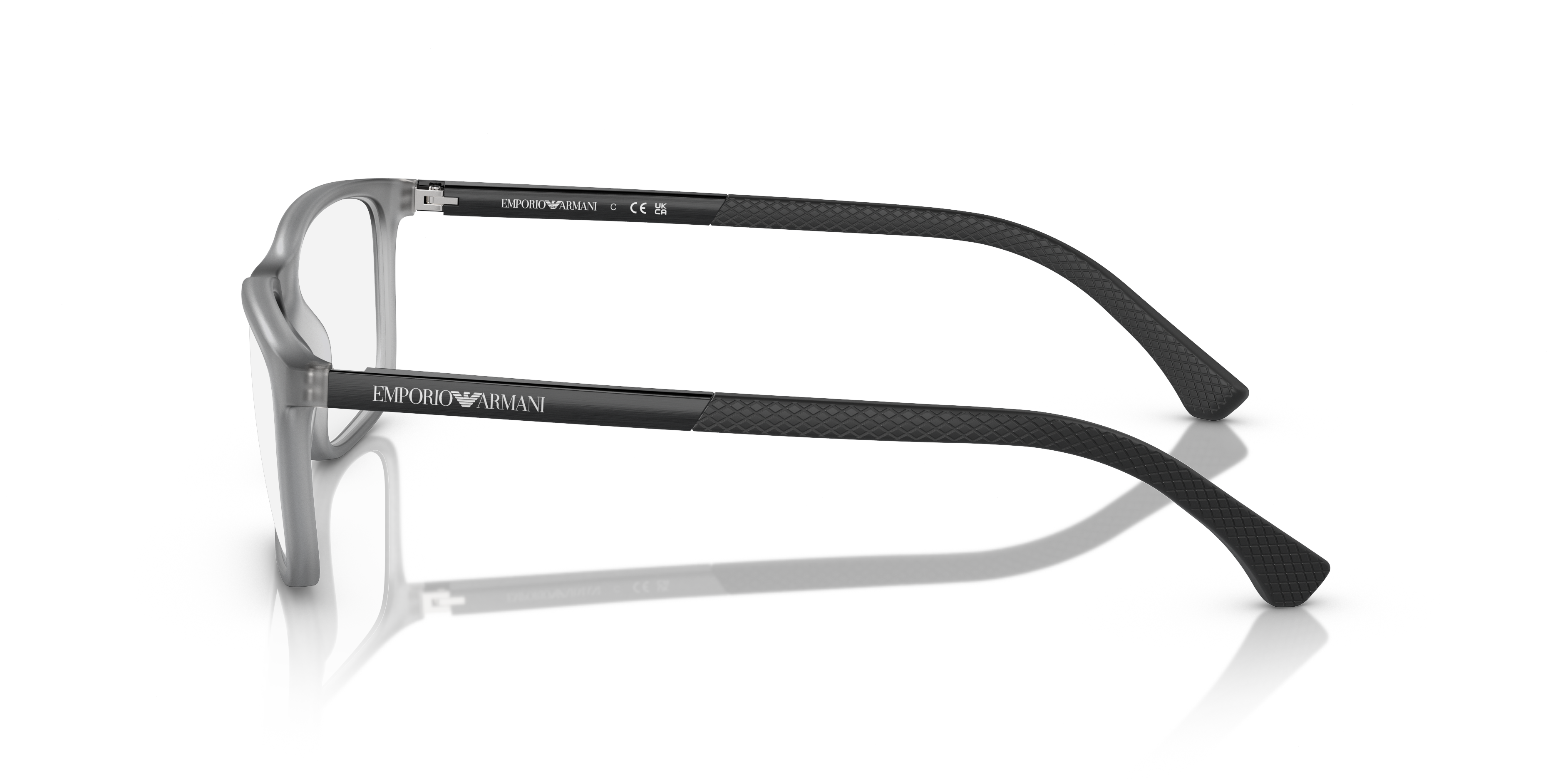 EA3069 Mat transparant grijs KunststofEyeglass Frames van B24, Zijaanzicht