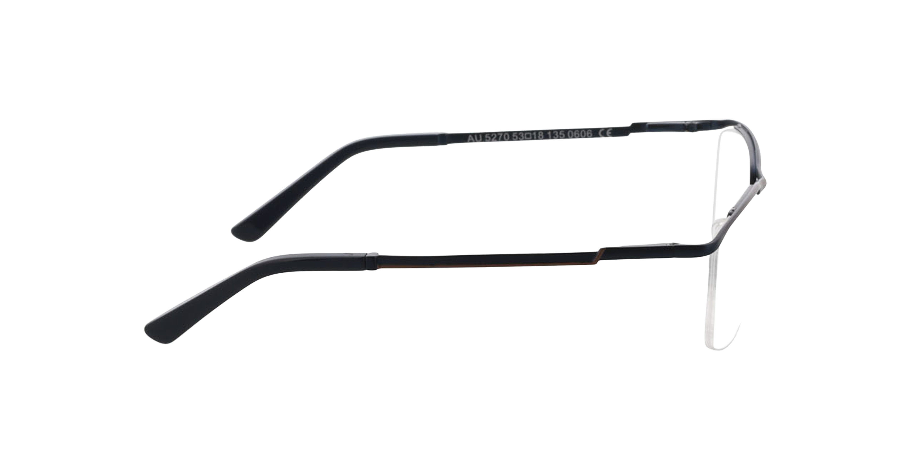 Derry Matblauw  &  marineblauw MetaalEyeglass Frames van B24, Zijaanzicht