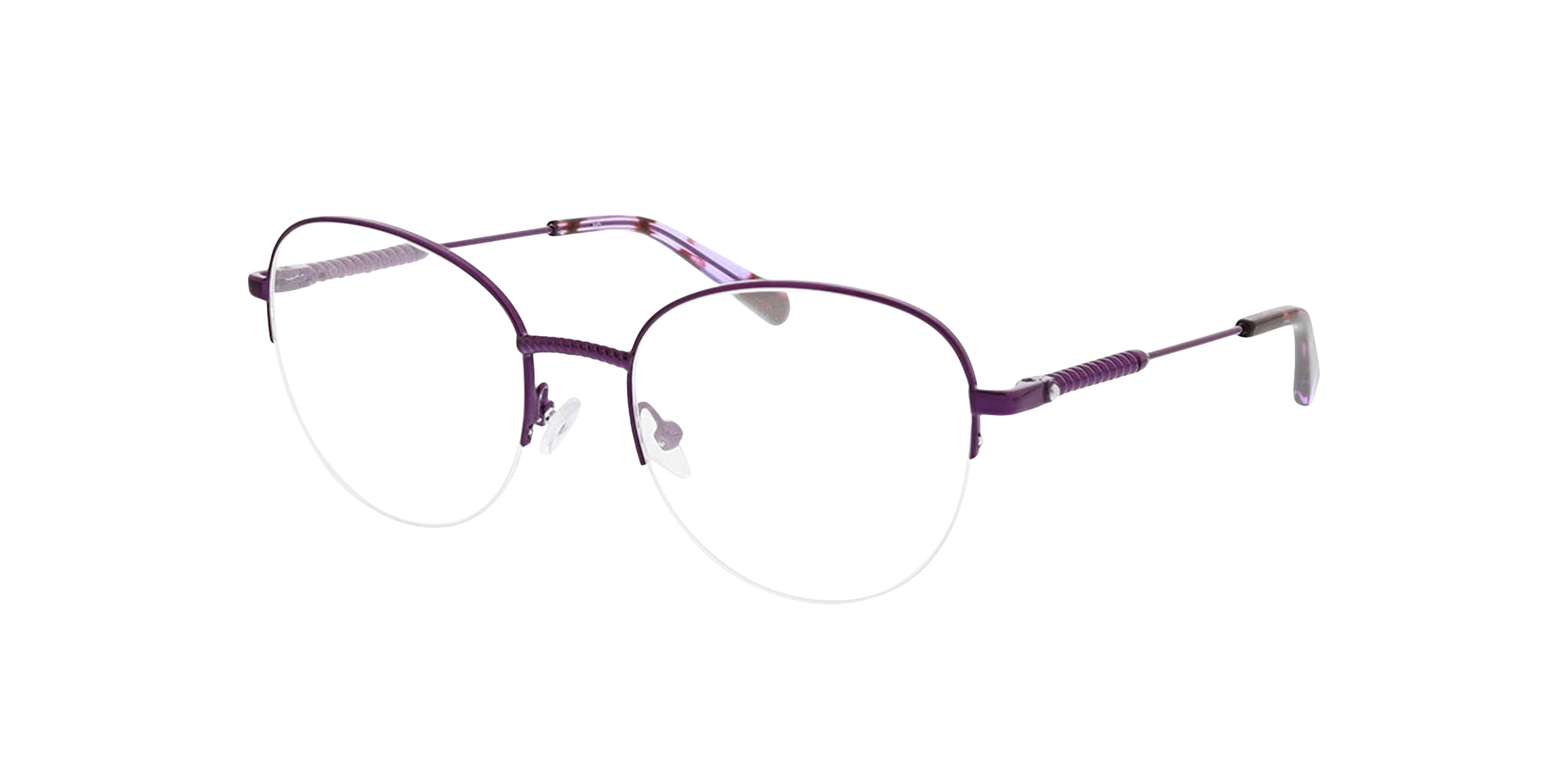 Valencia Donkerpaars  &  paars Havana MetaalEyeglass Frames van B24, Hoekweergave