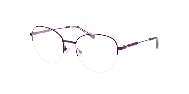 Valencia Dark Purple & Purple Havana MetallEyeglass Frames von B24, Dreiviertelansicht