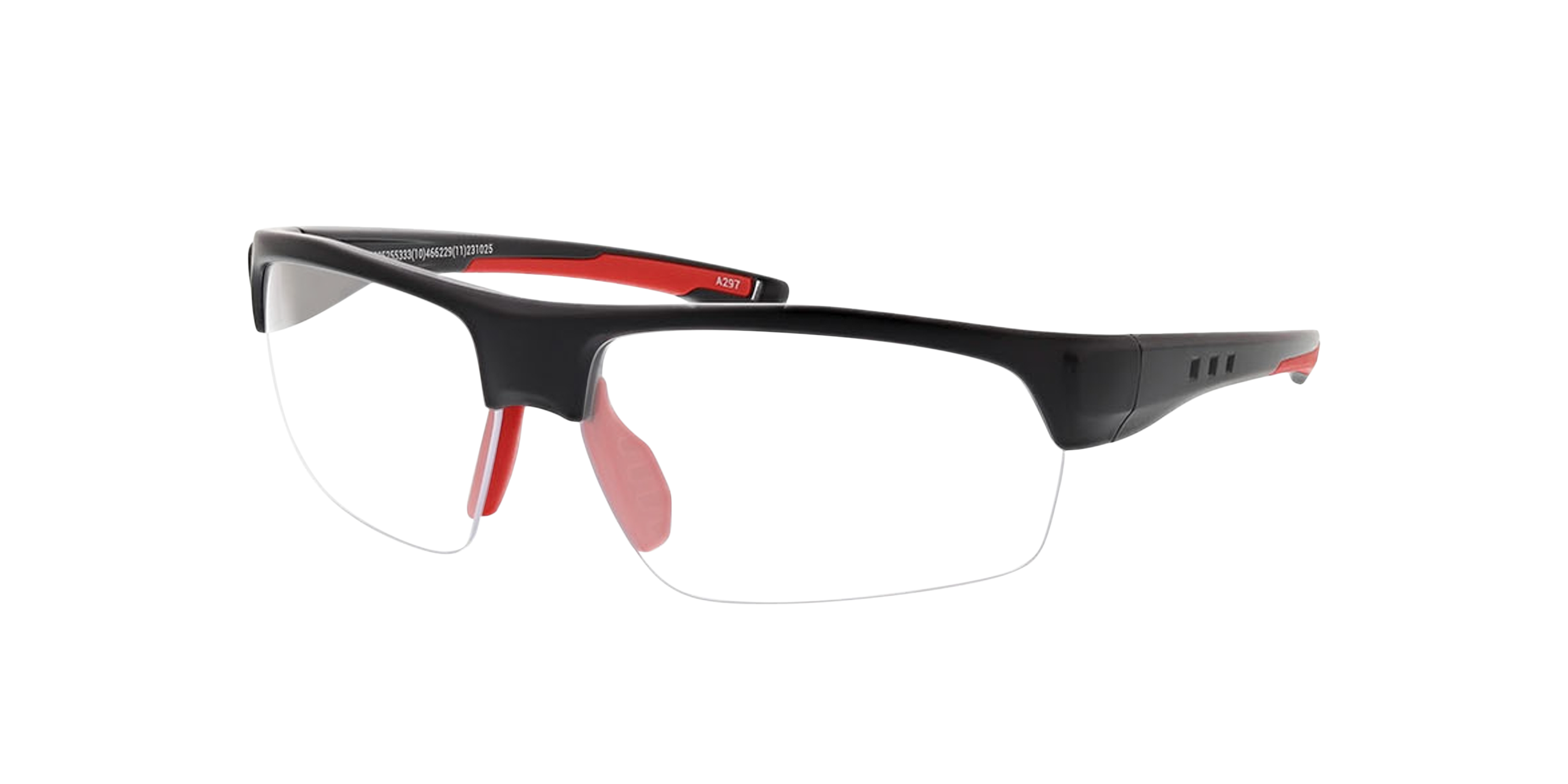 Shooter Zwart & rood KunststofEyeglass Frames van B24, Hoekweergave