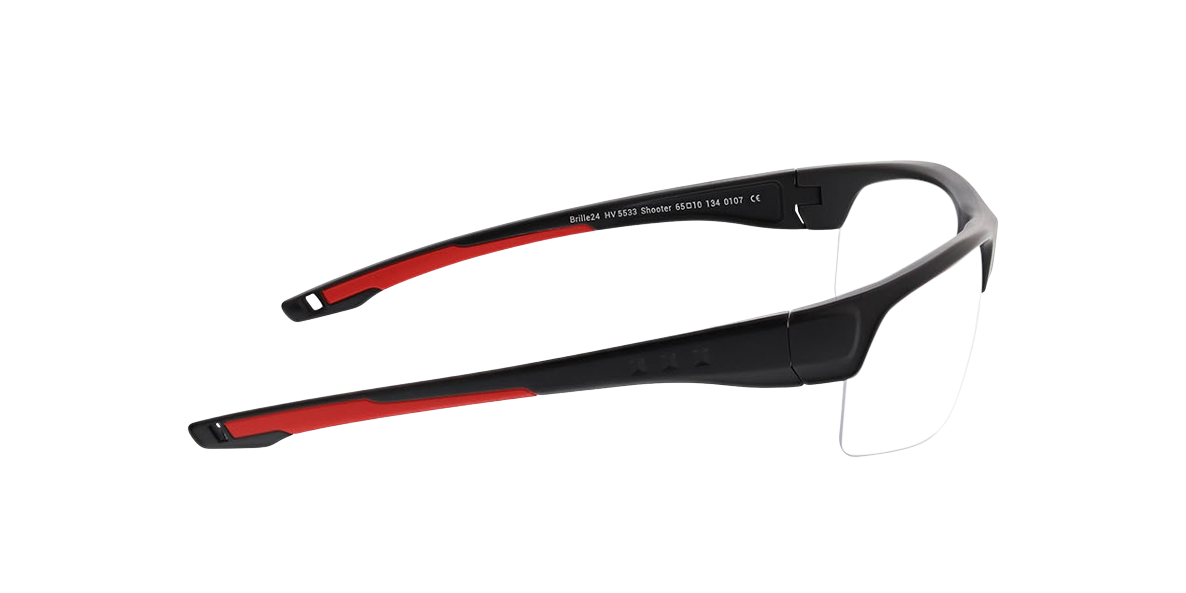 Shooter Zwart & rood KunststofEyeglass Frames van B24, Zijaanzicht