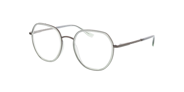 Ellen Gradient Green & Gun MetallEyeglass Frames von B24, Dreiviertelansicht