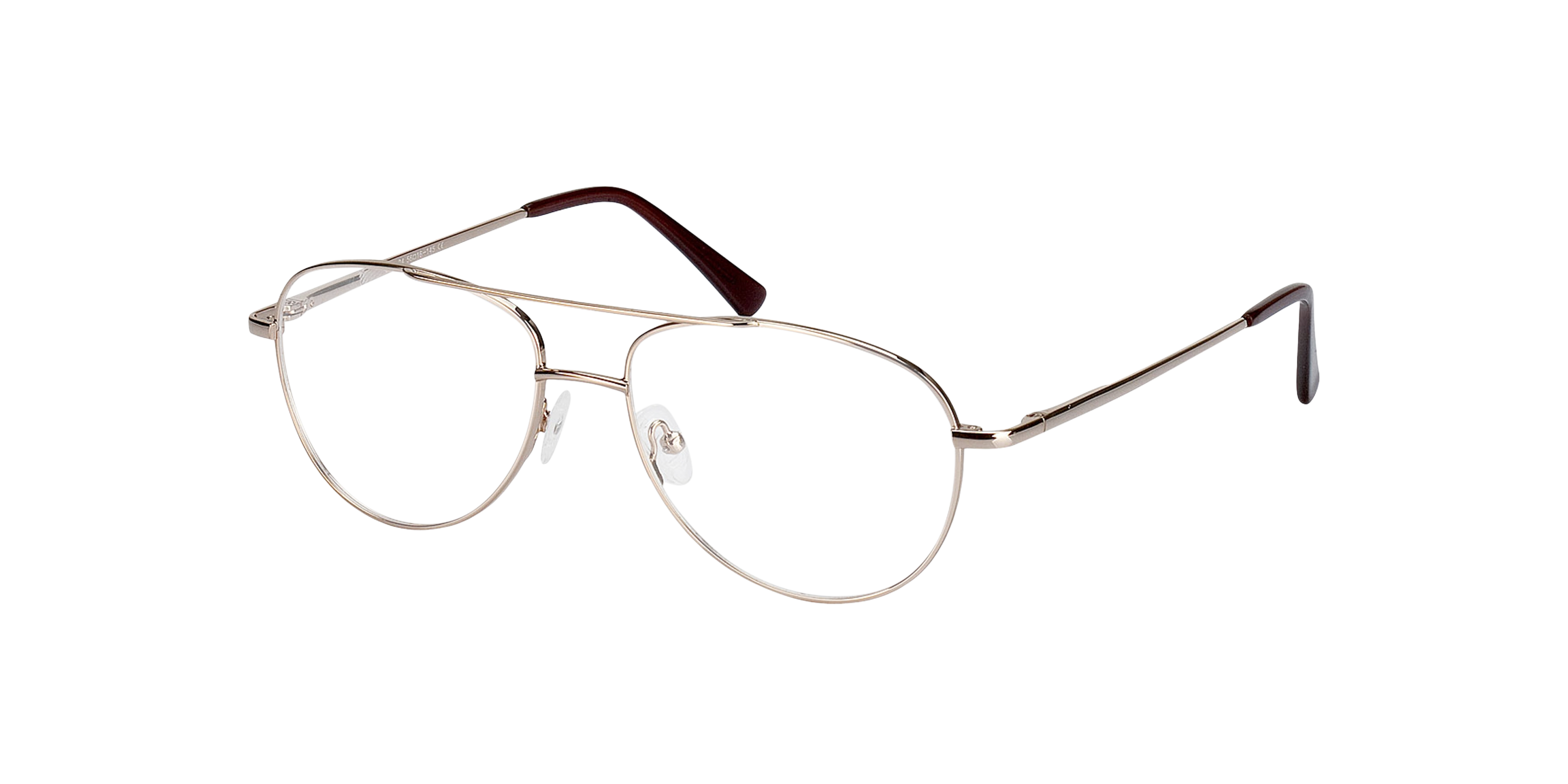 Glendale Goud MetaalEyeglass Frames van B24, Hoekweergave