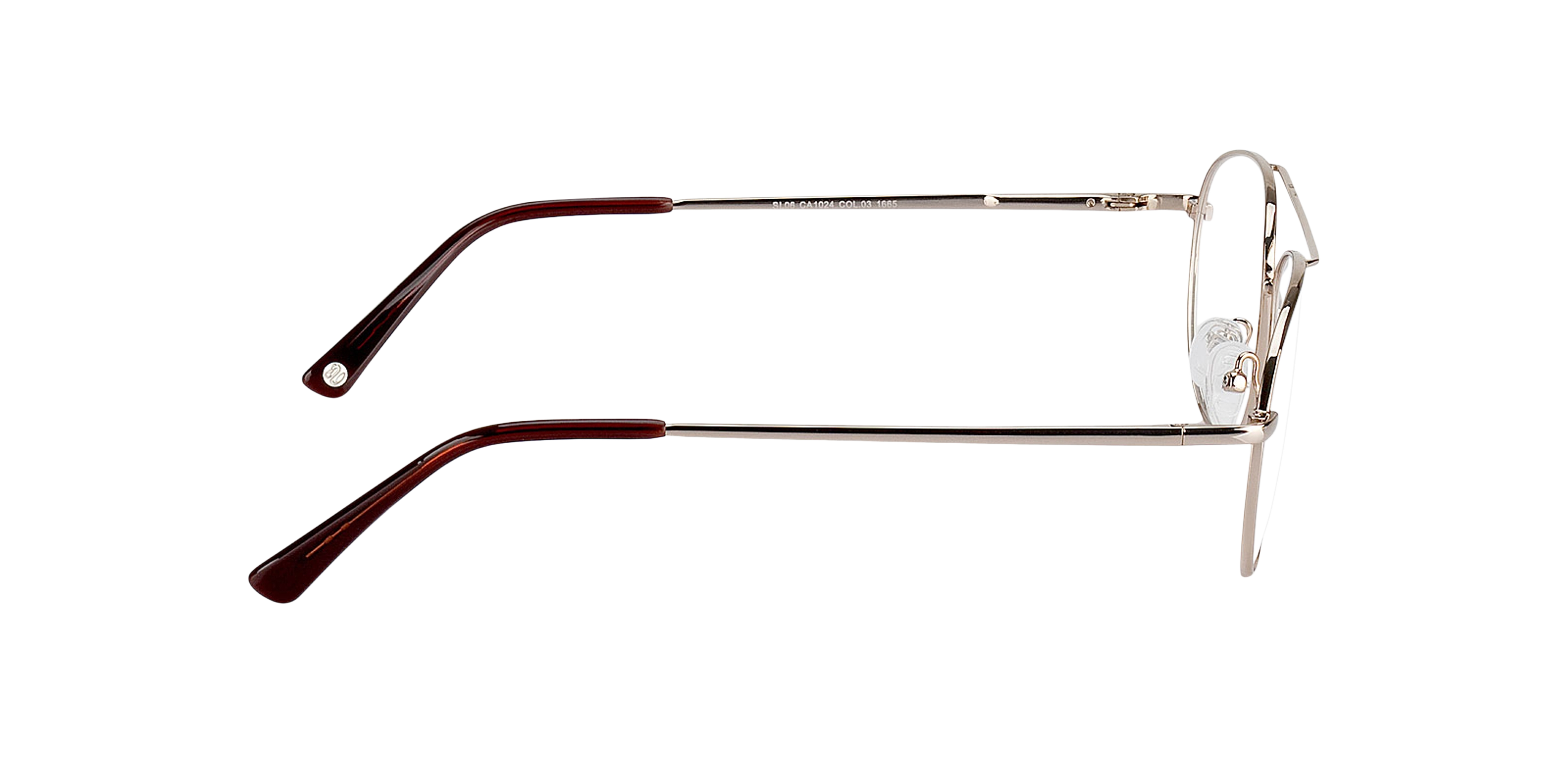 Glendale Goud MetaalEyeglass Frames van B24, Zijaanzicht