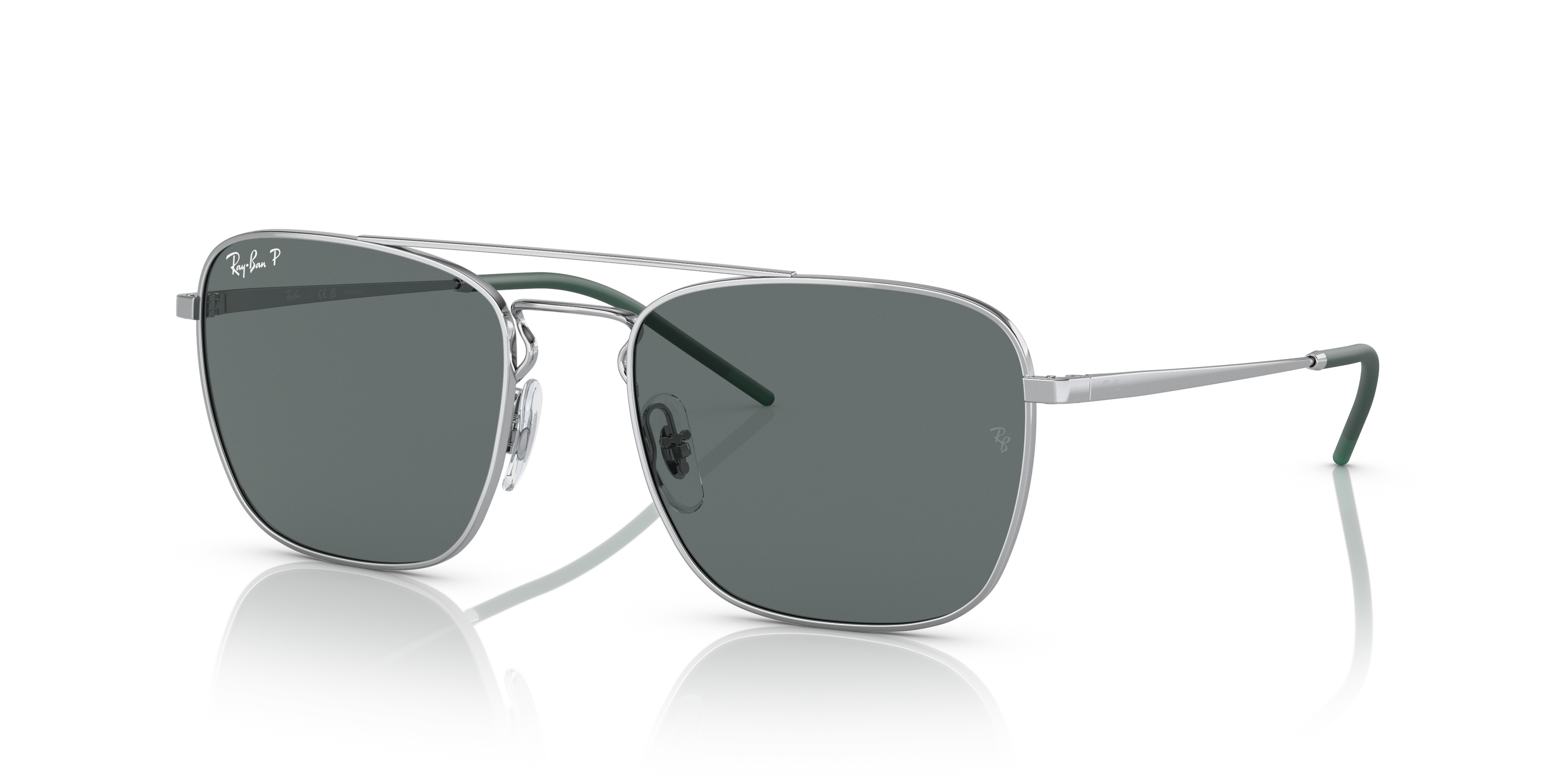 RB3588 Silber MetallSunglass Frames von B24, Dreiviertelansicht