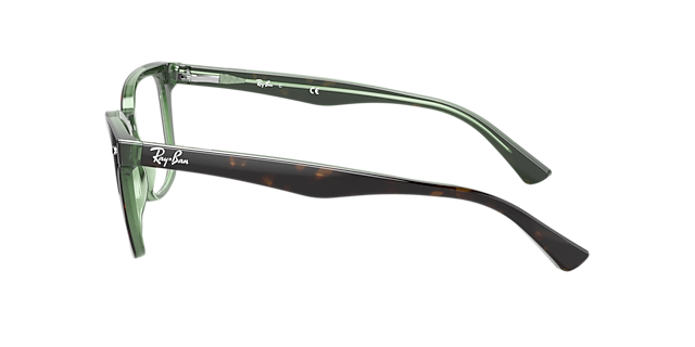 RB5285 Havana op groen AcetaatEyeglass Frames van B24, Zijaanzicht