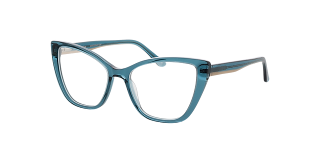 Jane Kristal mid blauw AcetaatEyeglass Frames van B24, Hoekweergave