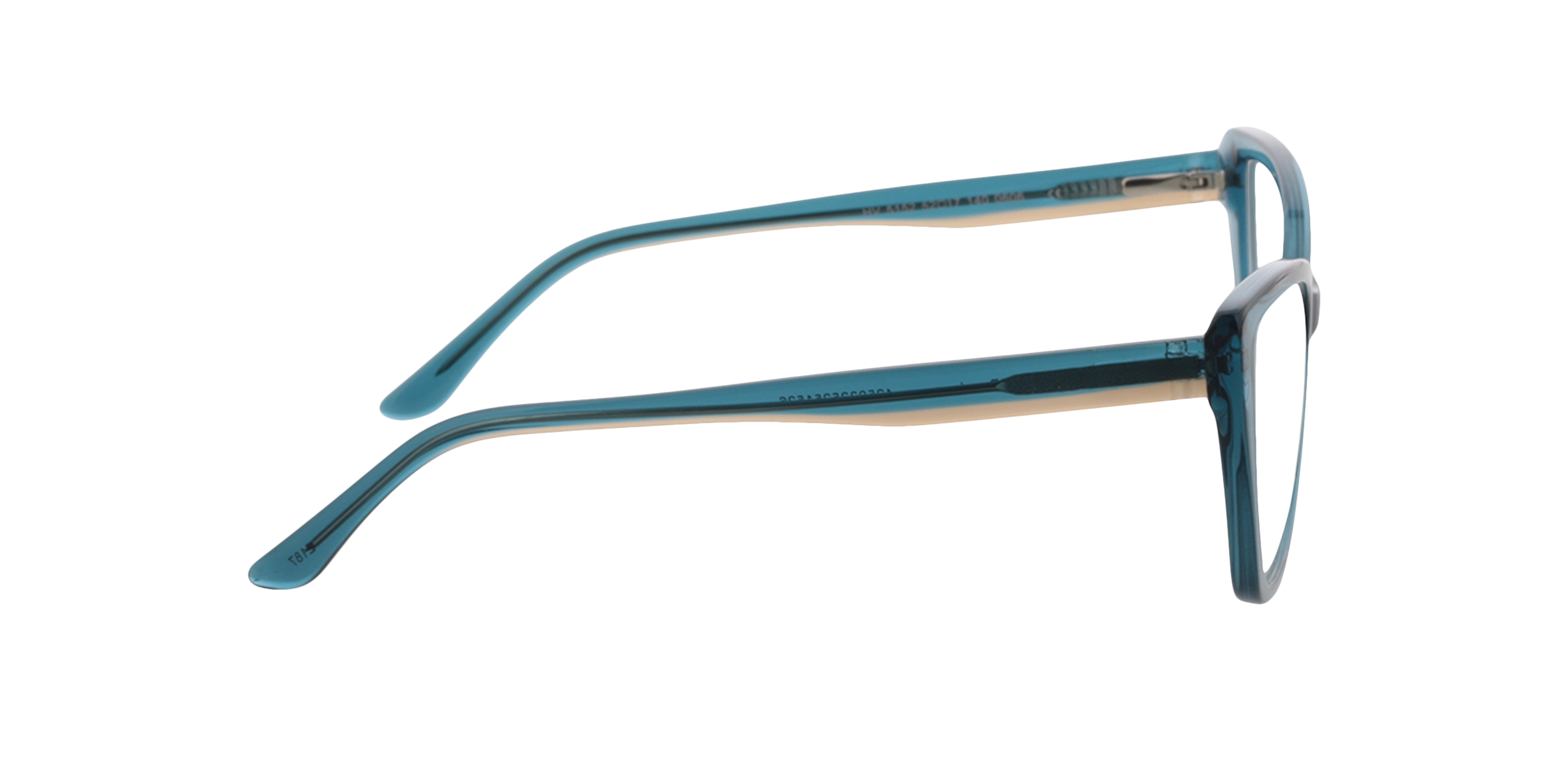 Jane Kristal mid blauw AcetaatEyeglass Frames van B24, Zijaanzicht