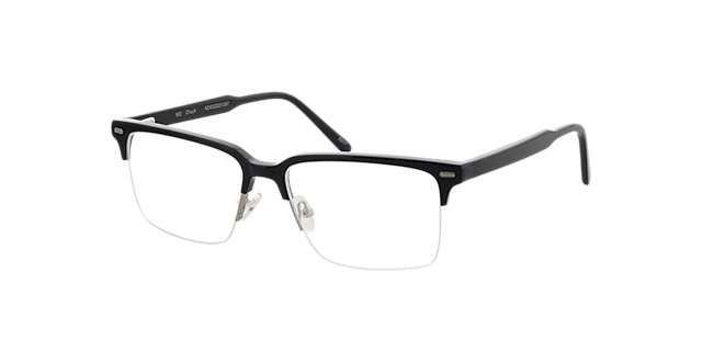 Chuck Zwart AcetaatEyeglass Frames van B24, Hoekweergave